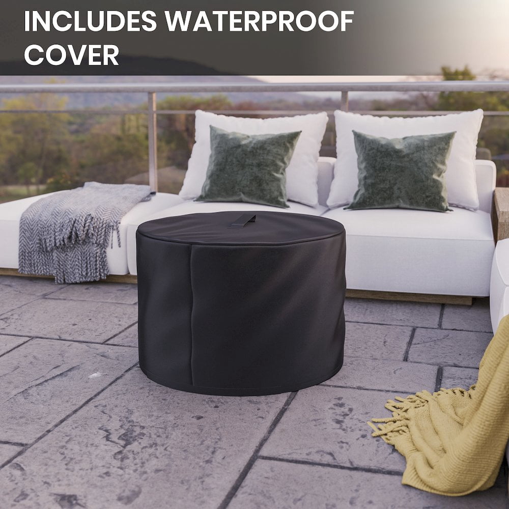 Flash Furniture Titus Commercial Grade 27 inch Smokeless Outdoor Firepit, Natural Wood Burning Portable Fire Pit With Waterproof Cover, Bronze - Image 8