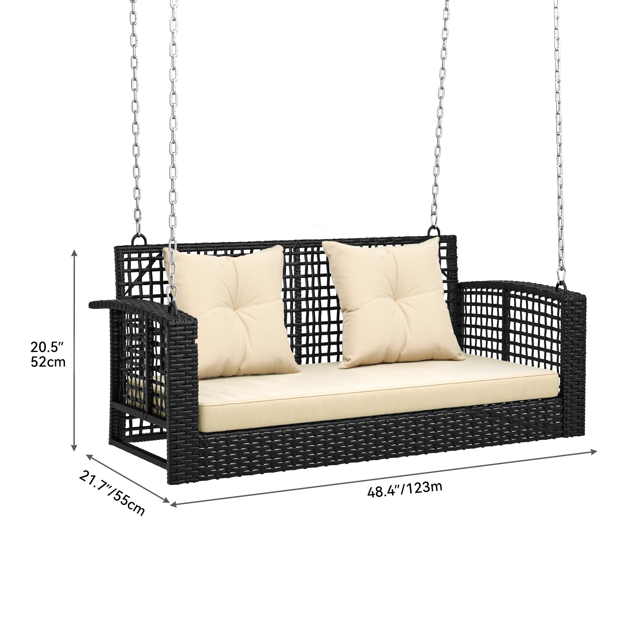 Dextrus Alloy Steel Adult Egg Hanging Chair, Black - Image 4