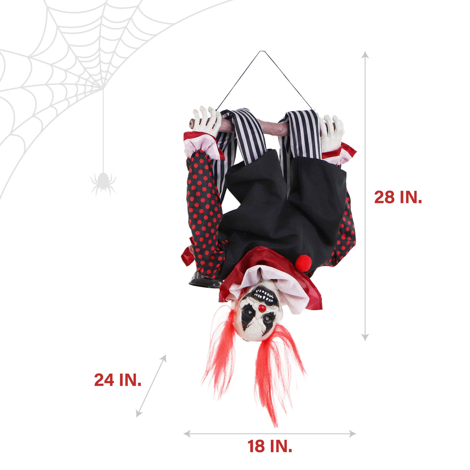 Haunted Hill Farm Clown Trapeze Animatronic with Lights and Sound - Image 6