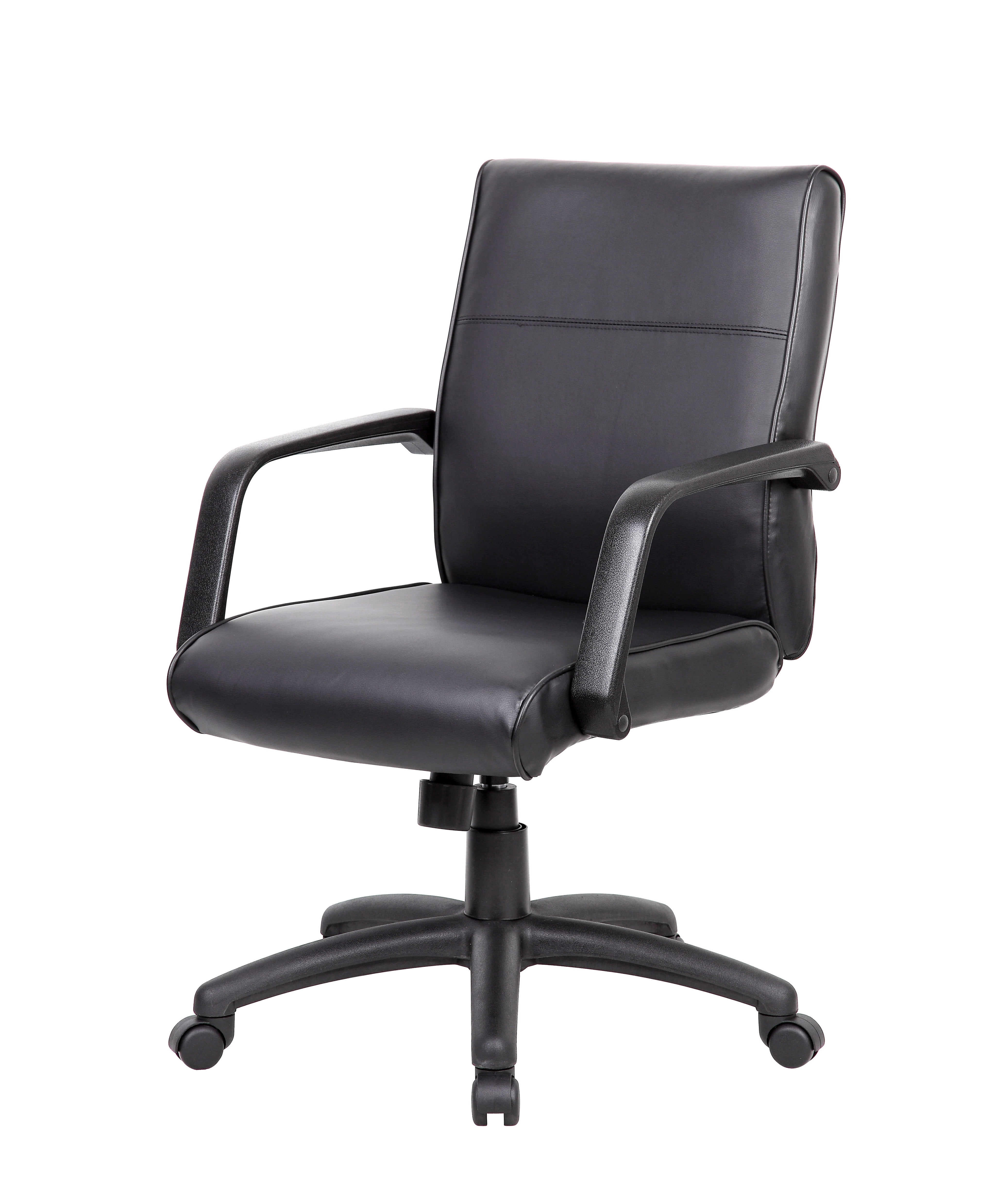 Boss Office Products Mid Back LeatherPlus Executive Chair with Casters, Black - Image 8