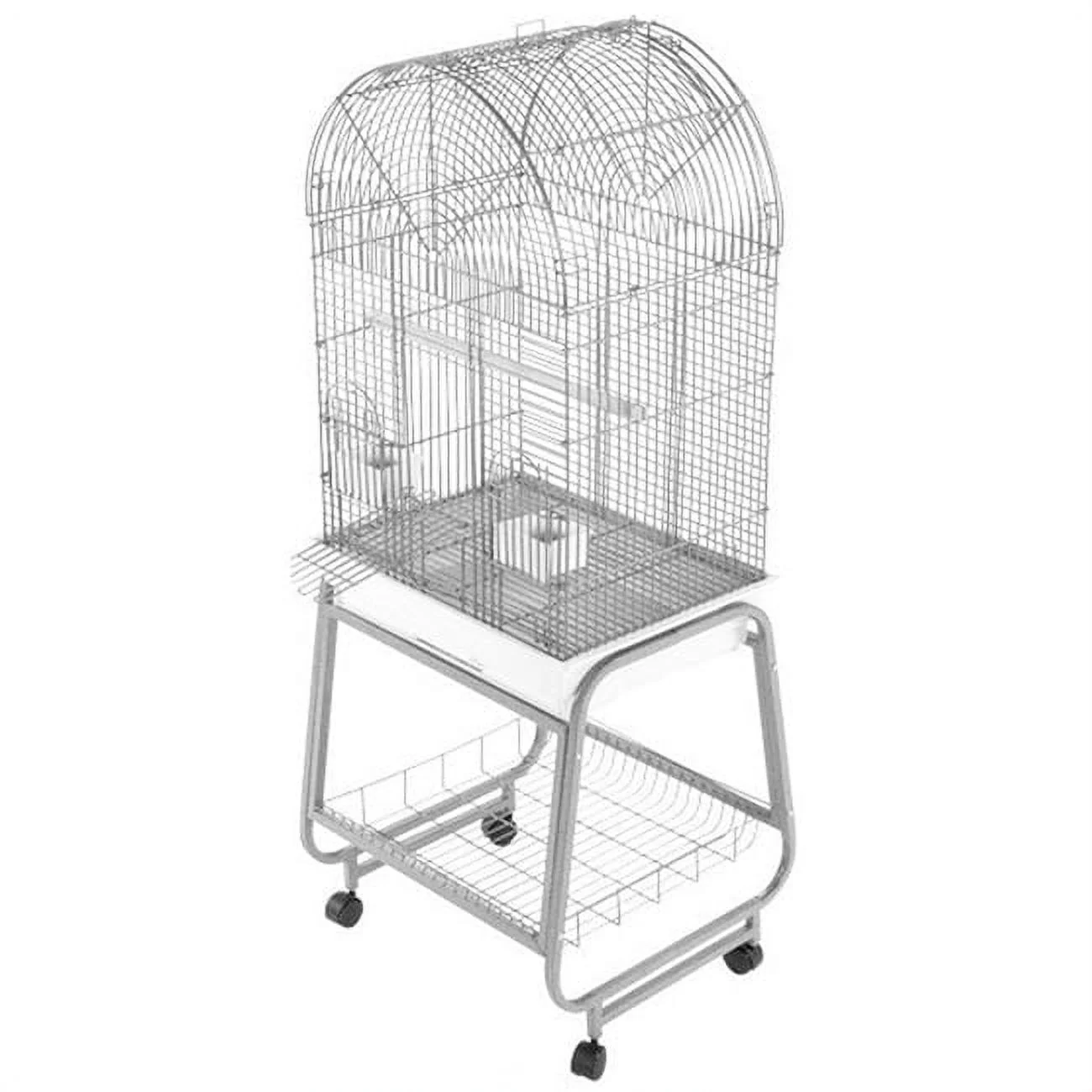 701 Black Opening Dome Top Bird Cage with Plastic Base, by A&E Cage Company - Image 4