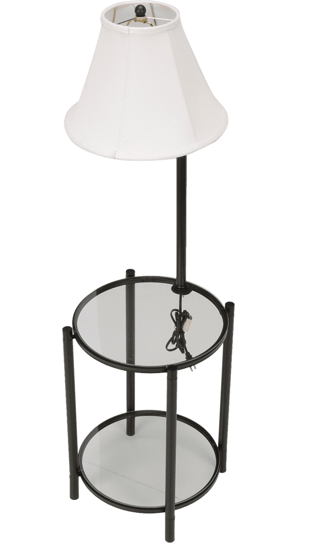 Mainstays Glass End Table Floor Lamp, Matte Black - Image 8