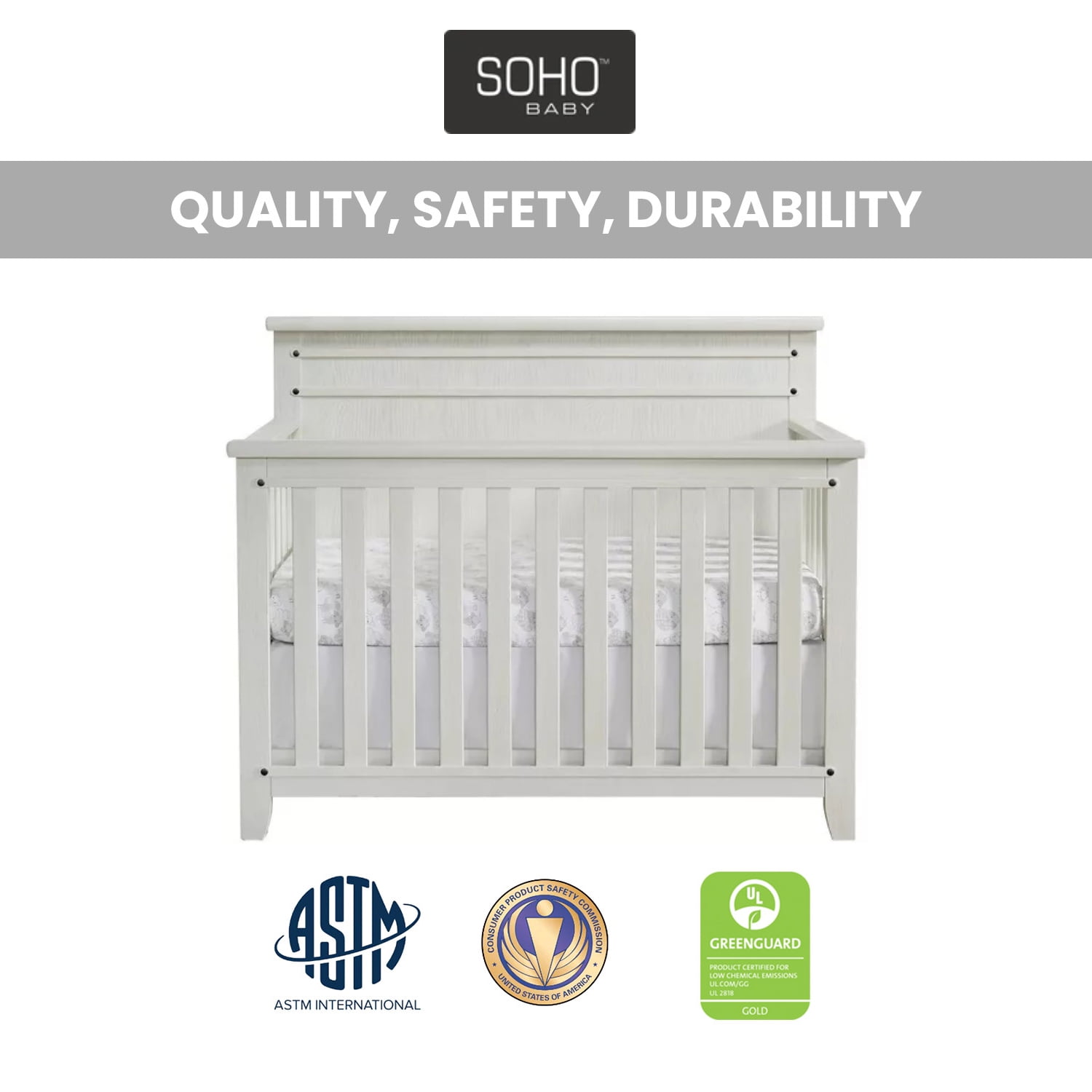 Soho Baby Morrison 4-in-1 Convertible Crib - Image 2
