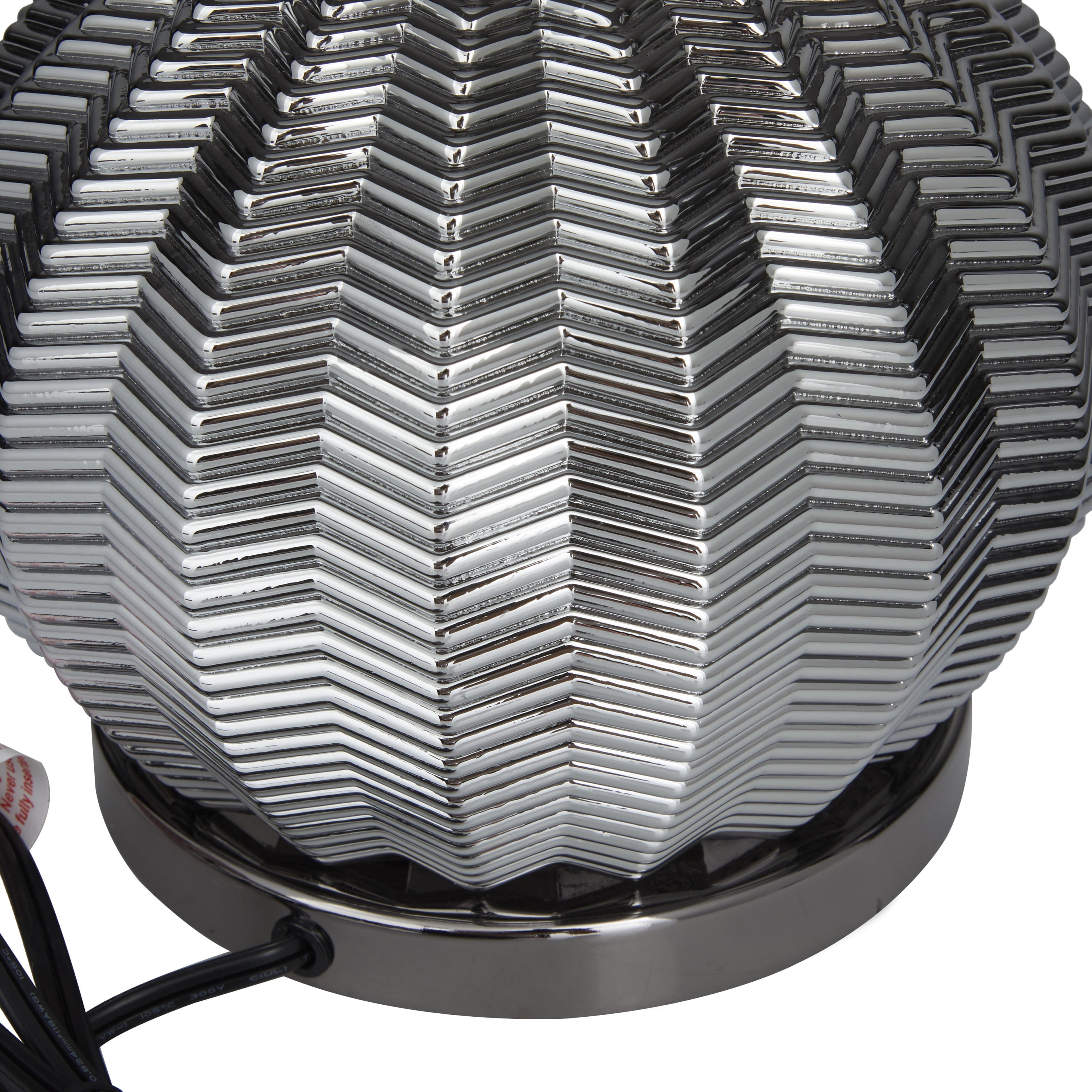 DecMode 20" Silver Table Lamp with Gray Fabric Shade - Image 6