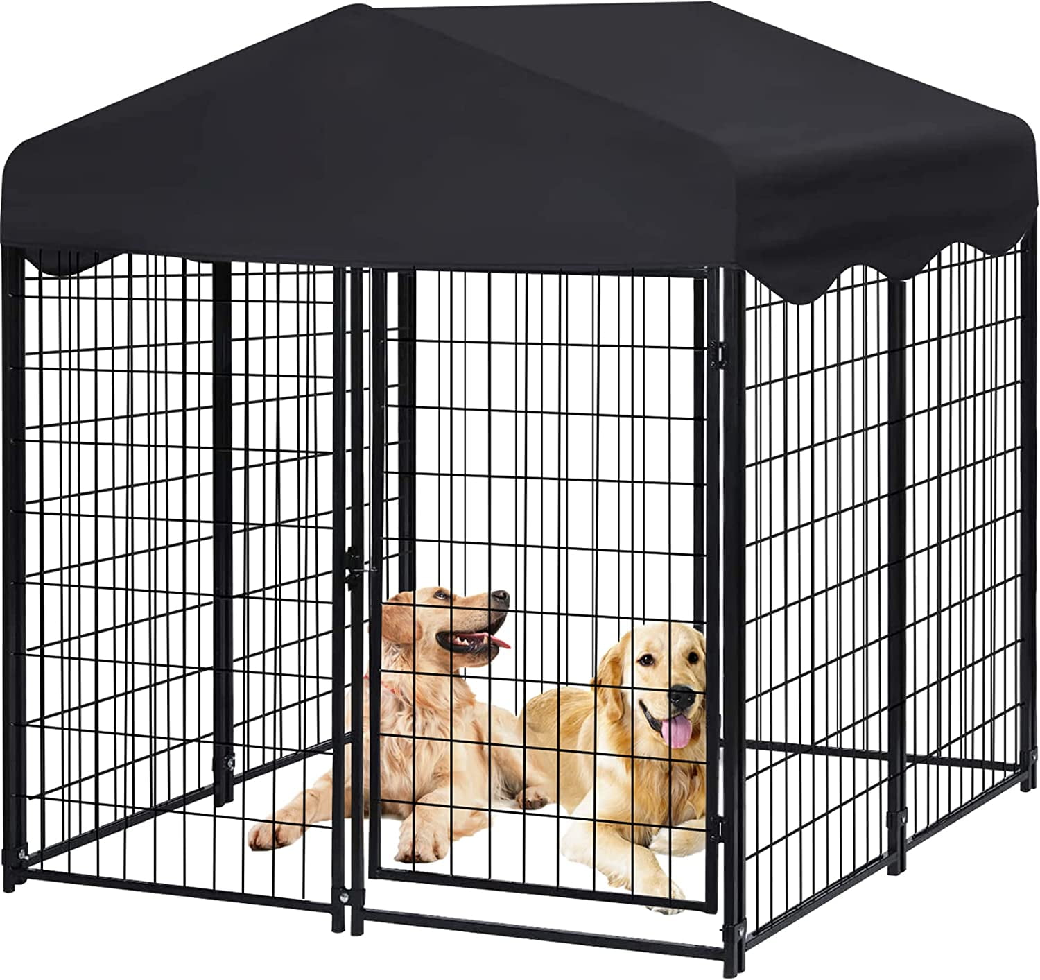 Jhsomdr 4.2ft x 4ft x 4.5ft Outdoor Dog Kennel with UV-Resistant Oxford Cloth Roof, 8 Panels Metal Dog Fence for Medium Small Dogs - Image 8