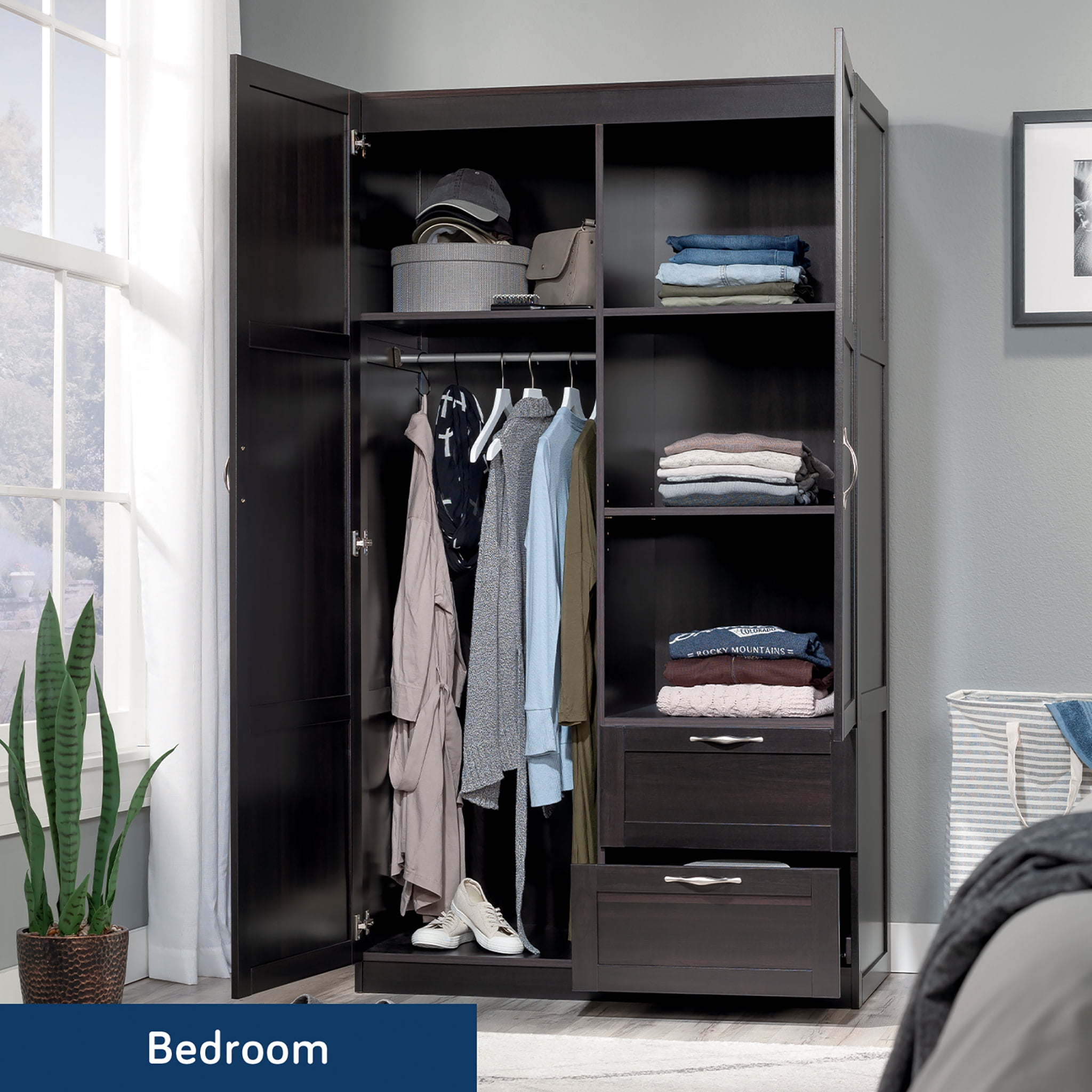 Sauder Select Storage Cabinet, Cinnamon Cherry Finish - Image 3