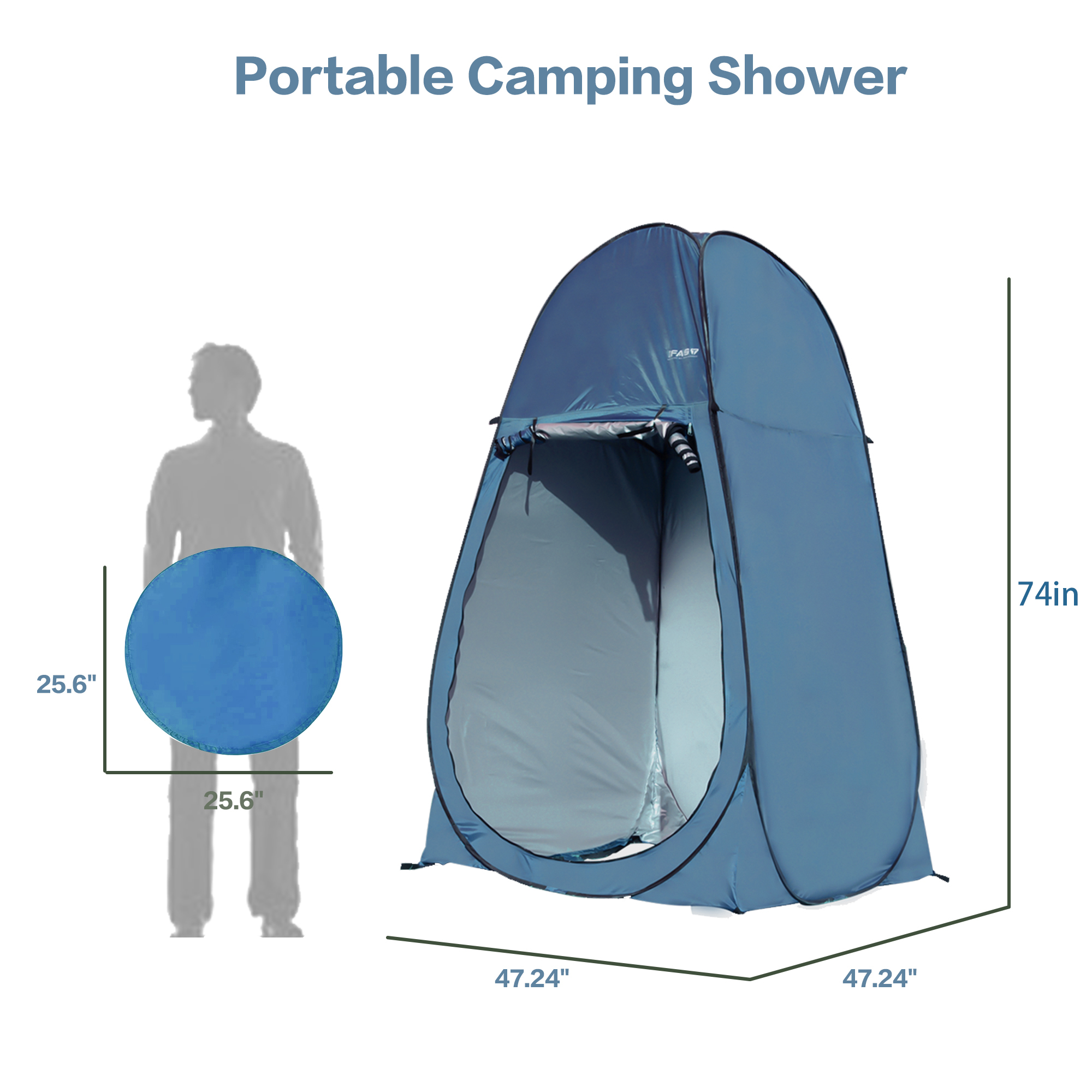 Wehilion Outdoor Instant Shower Tent with Carry Bag, Pop Up Shower Tent, Camping Privacy Shelter Tent Dressing Room, Camping Toilet Fishing Bathing Tent Rain Shelter for Beach,Green - Image 4