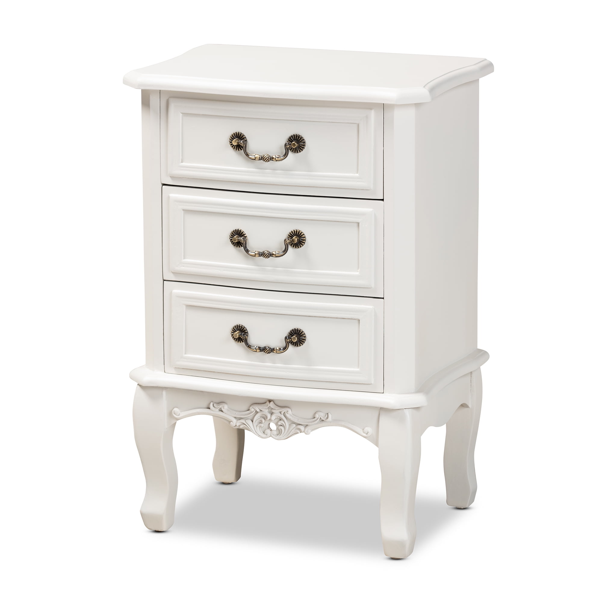 Baxton Studio Gabrielle Traditional French Country Provincial White-Finished 3-Drawer Wood End Table - Image 8