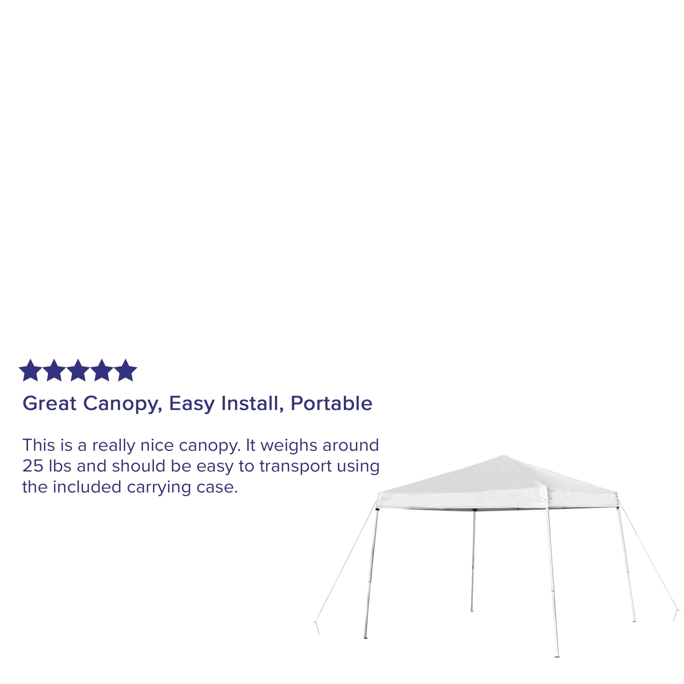 Flash Furniture Harris 10'x10' White Outdoor Pop Up Event Slanted Leg Canopy Tent with Carry Bag - Image 8