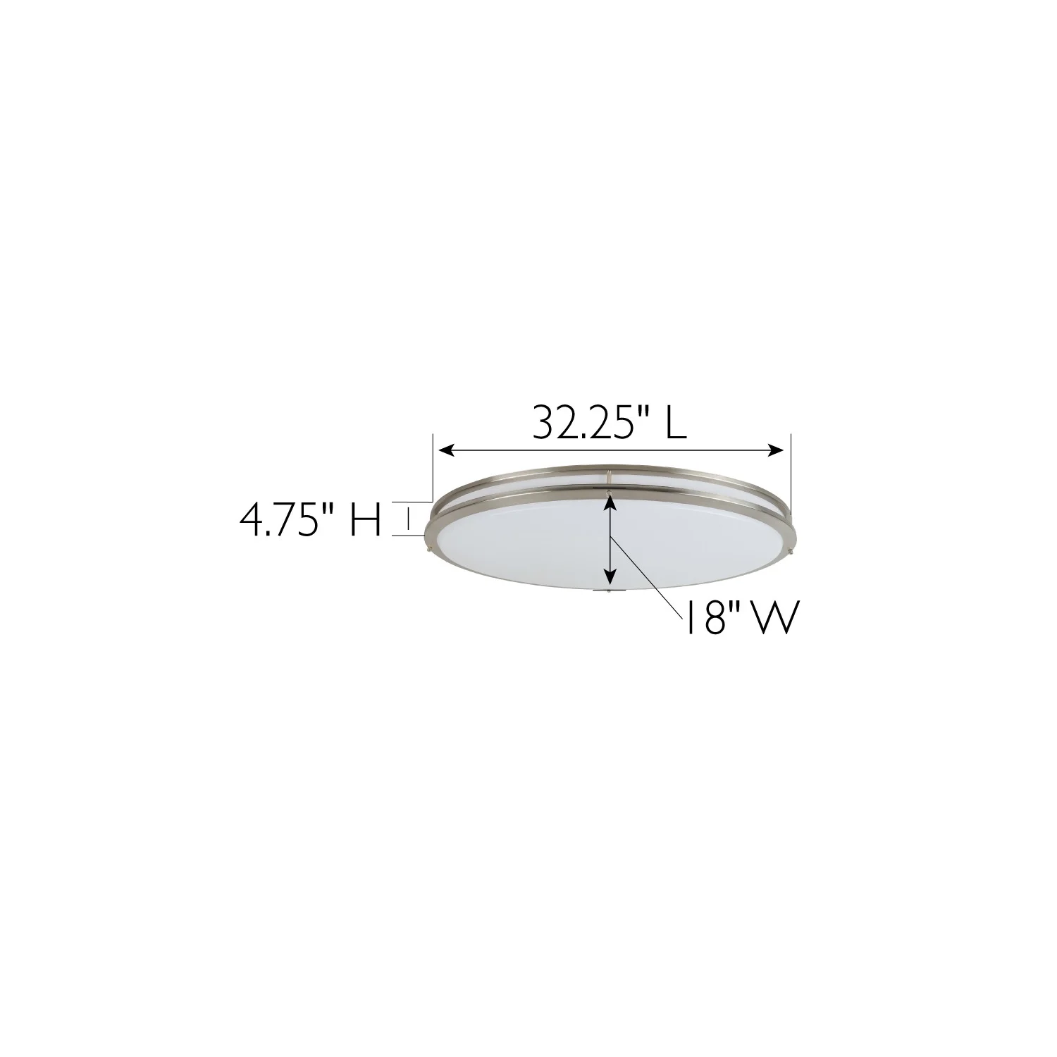 Design House Owens 32" Integrated LED Modern Dimmable 1 Light Brushed Nickel Flush Mount Ceiling Light with White Frosted Shade - Image 11