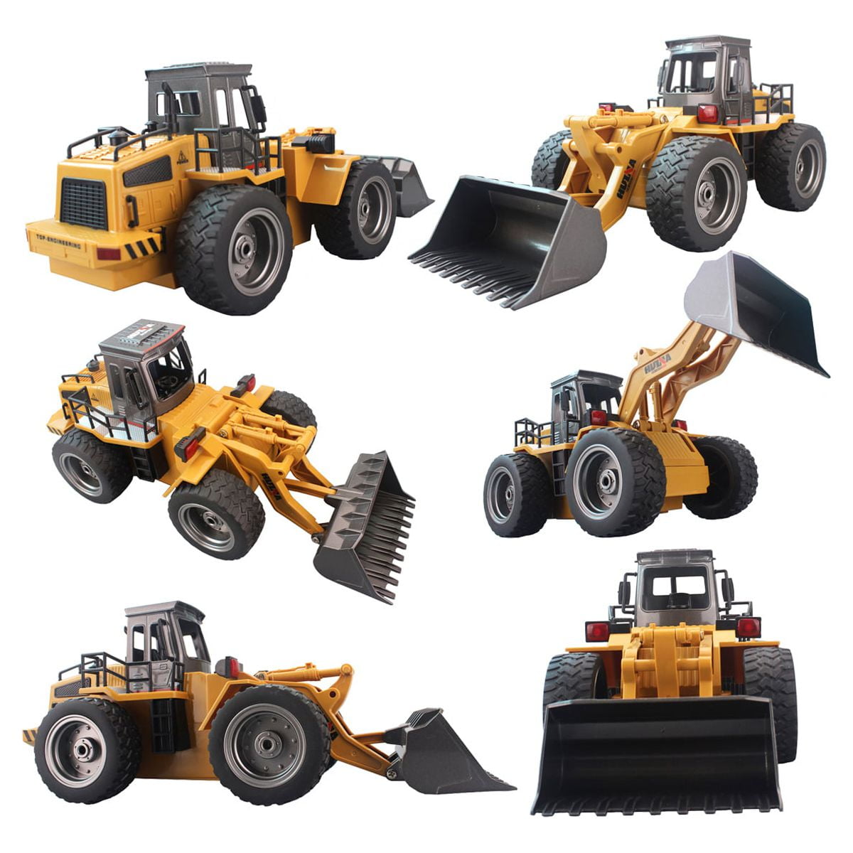 Fisca 1/18 Metal Shovel Remote Control Tractors Toys for Kids, 4WD Kids RC Loaders Construction Vehicles with Lights - Image 3