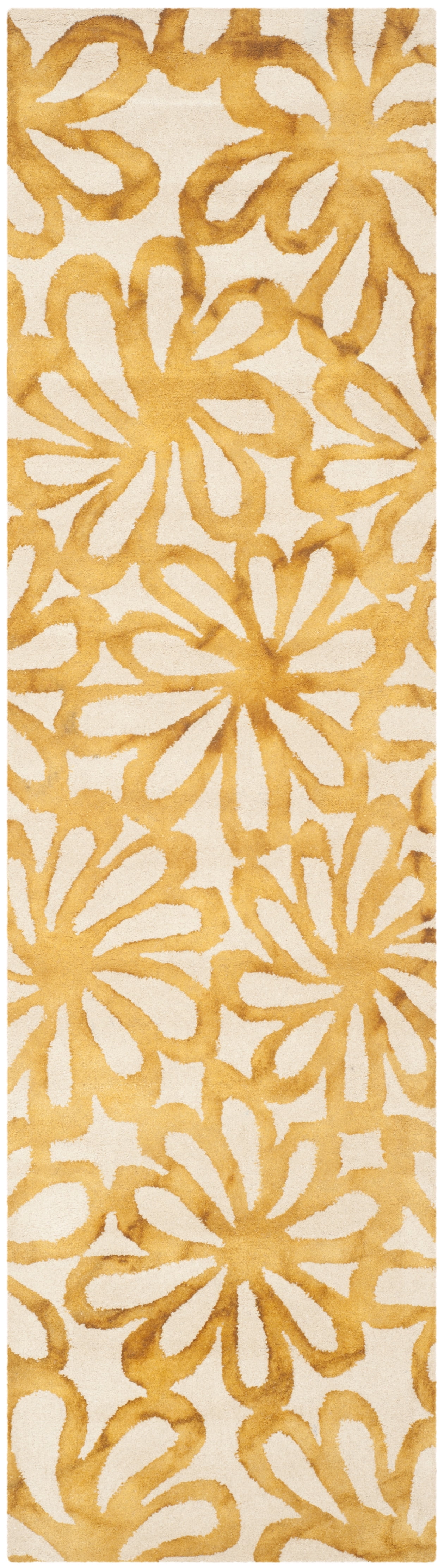 Safavieh Dip Dye Jessamine Floral Wool Runner Rug, Beige/Gold, 2'3" x 10' - Image 8