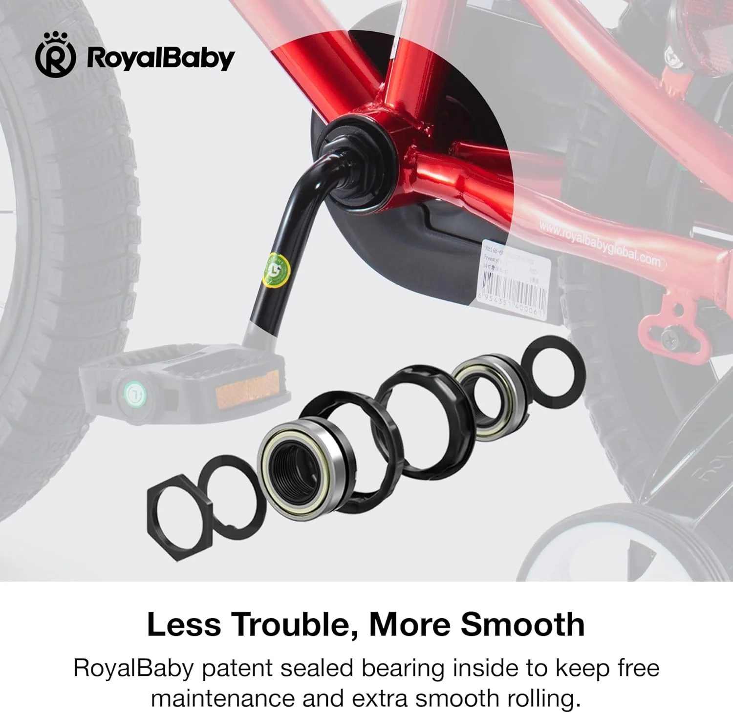 Royalbaby Freestyle 14" Bicycle for Boys and Girls Ages 3-6 Years, Red - Image 2