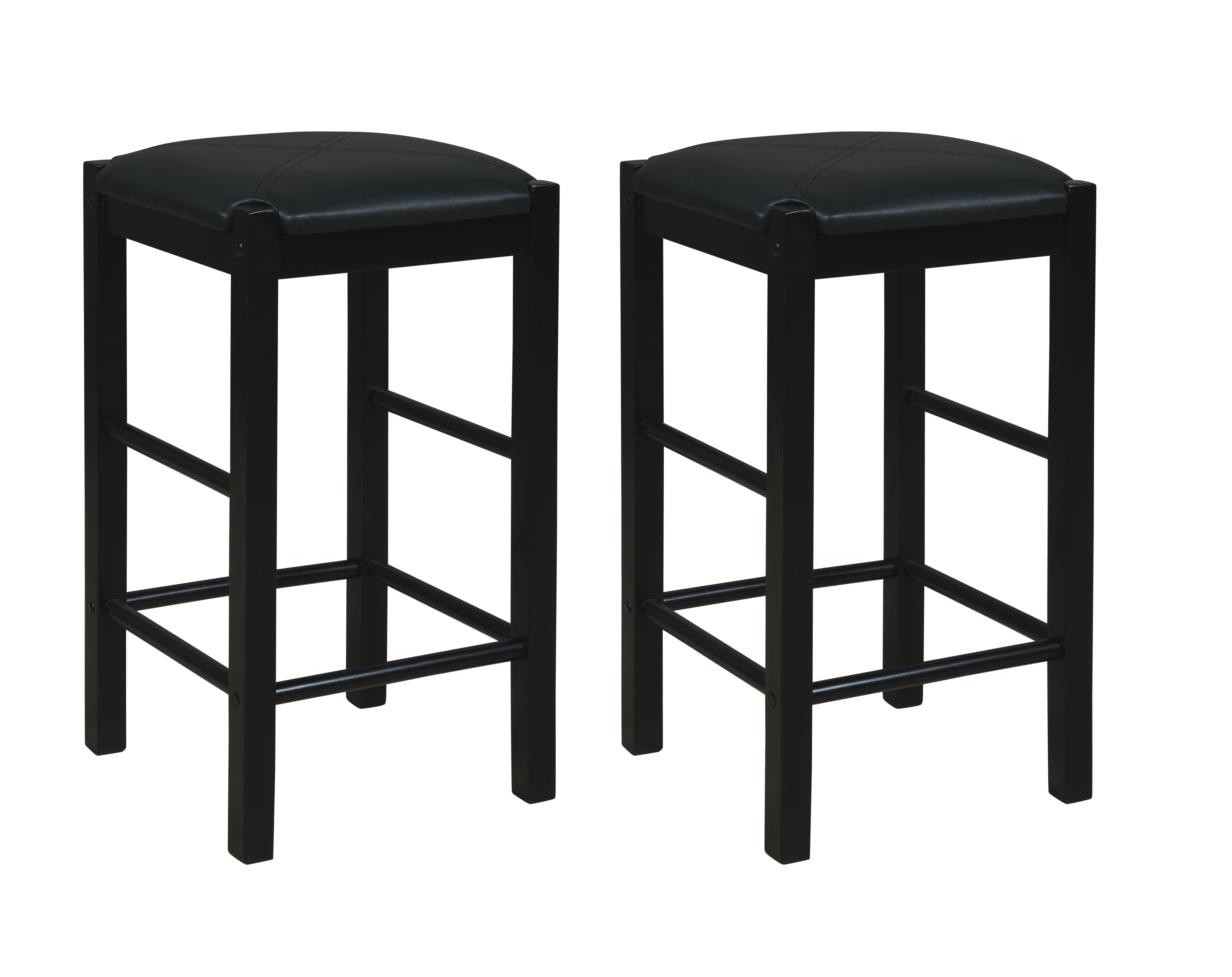 Linon Lancer 5-Piece Casual Dining Tavern Set, 25" Seat Height, Black Finish with Black Fabric - Image 7