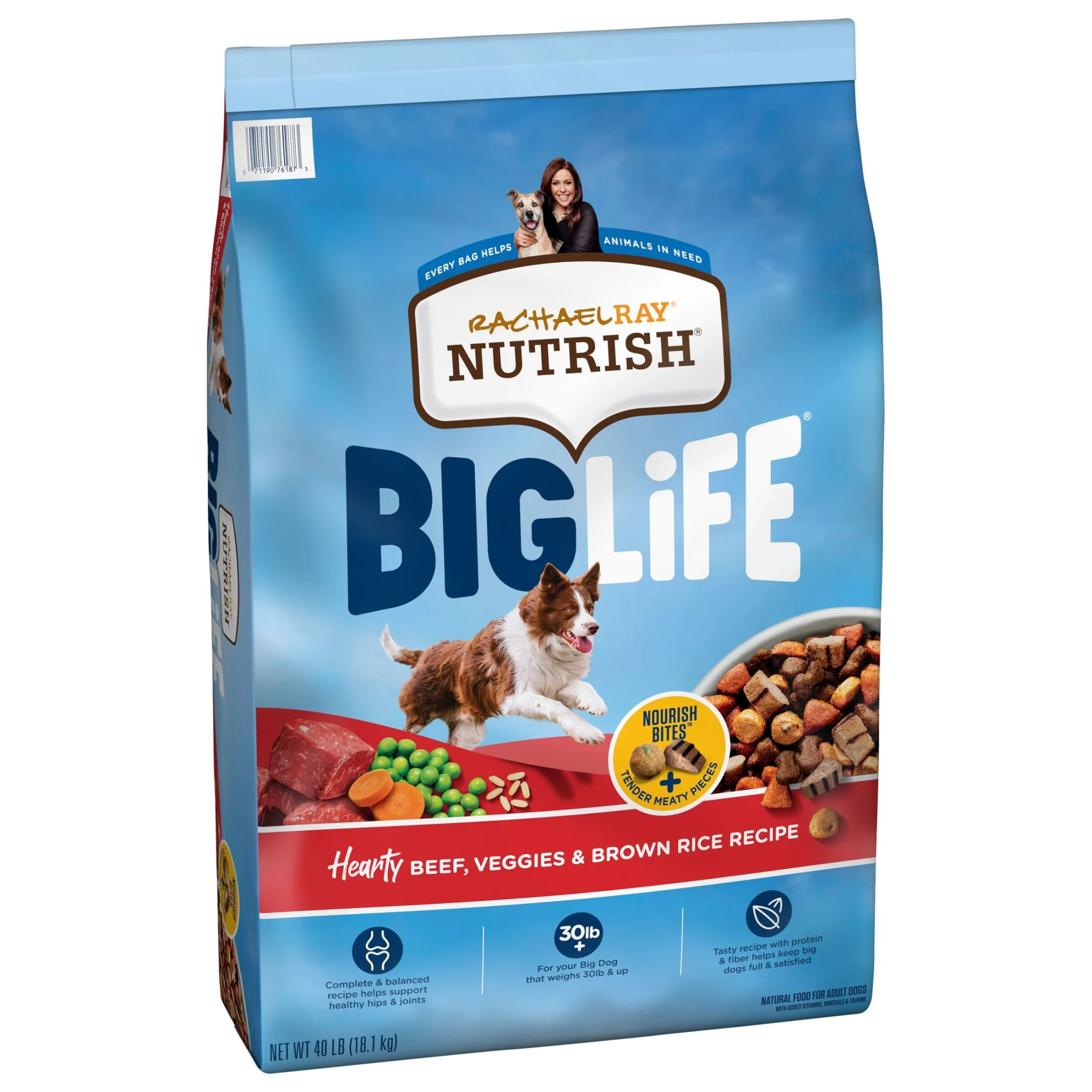 Rachael Ray Nutrish Big Life Hearty Beef, Veggies & Brown Rice Recipe Dry Dog Food, 40 lb. Bag - Image 6