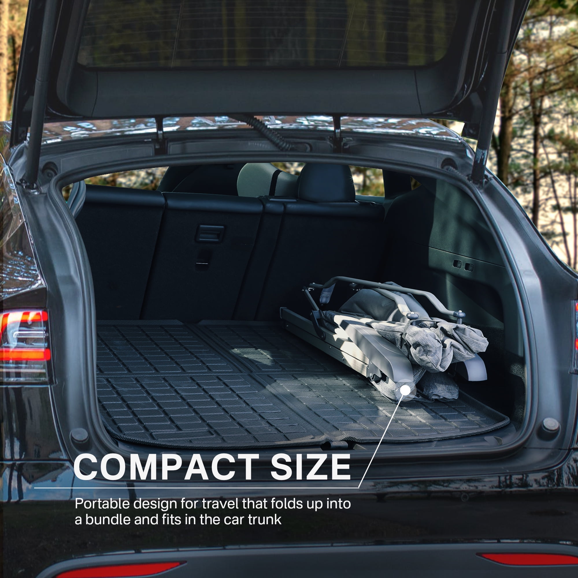 Padded Camping Recliner Chair, Adjustable Folding Reclining Chair with High Back, Supports 300 lbs, Gray - Image 3