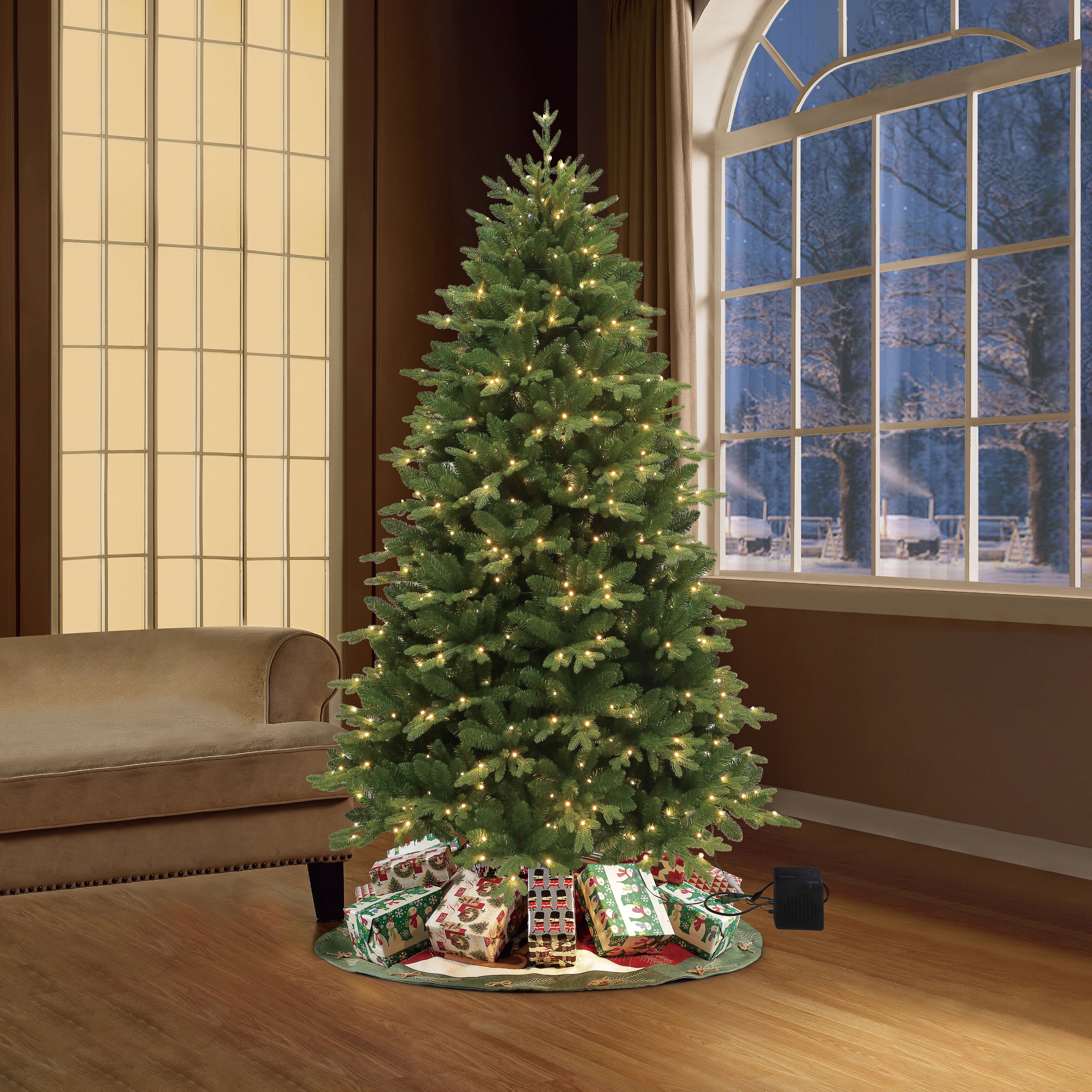 7.5 ft Bluetooth Musical Artifical Christmas Tree with 500 WRGB Color Changing Lights and a Speaker with Remote, by Holiday Time - Image 9