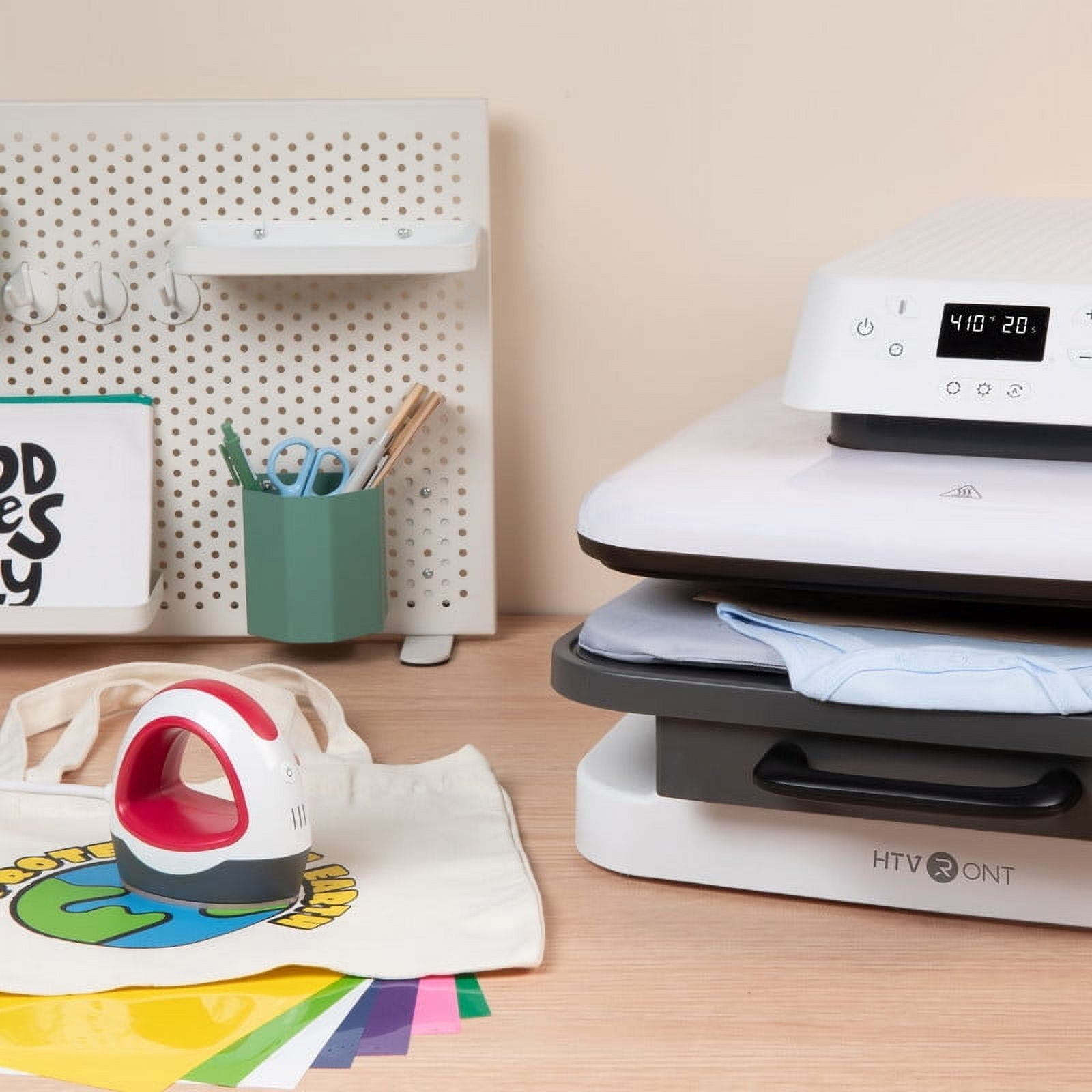 HTVRONT Automatic & Mini Heat Press, Smart Machine With 12 Pcs Mixed Color Vinyl Bundle - Image 6