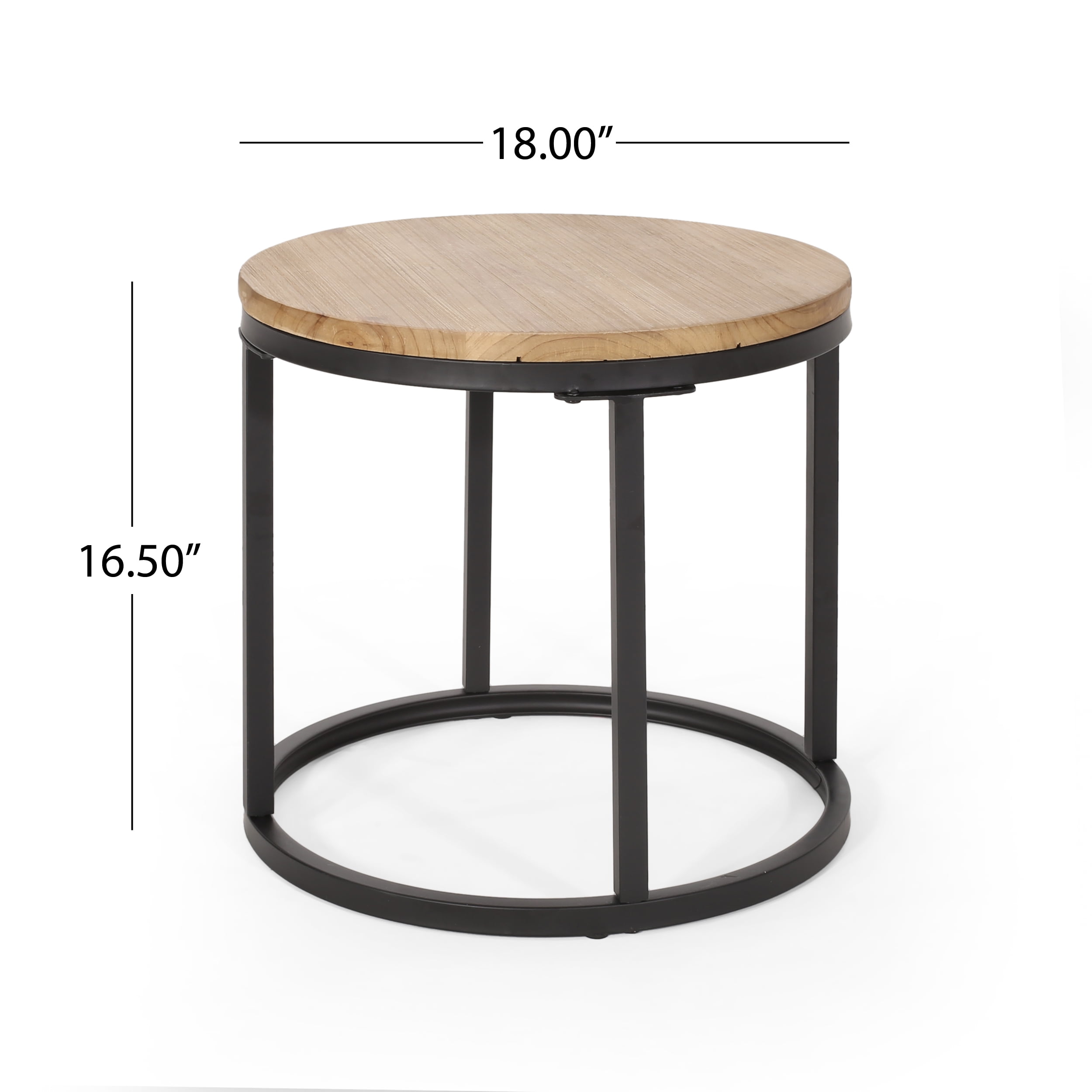 Noble House Gunnar Modern Industrial Coffee Table Set, Antique Brown, Black - Image 2