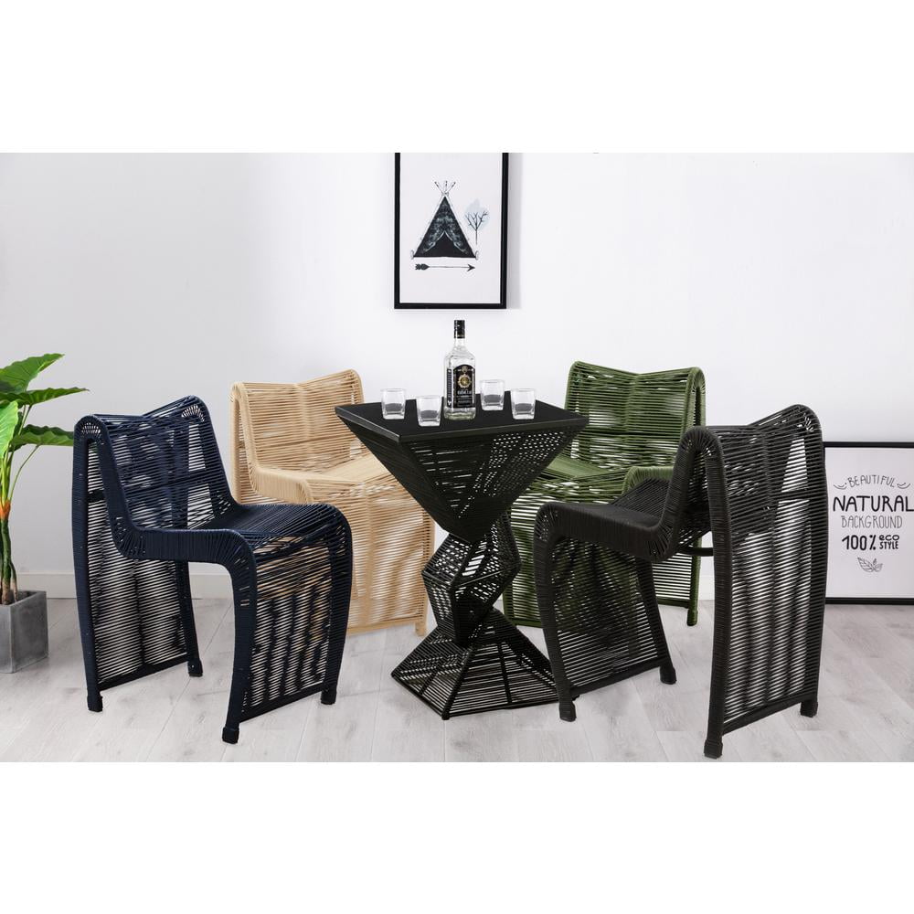 Boraam 24" Lorenzo Black Rope Counter Stool Set of 2 - Image 13