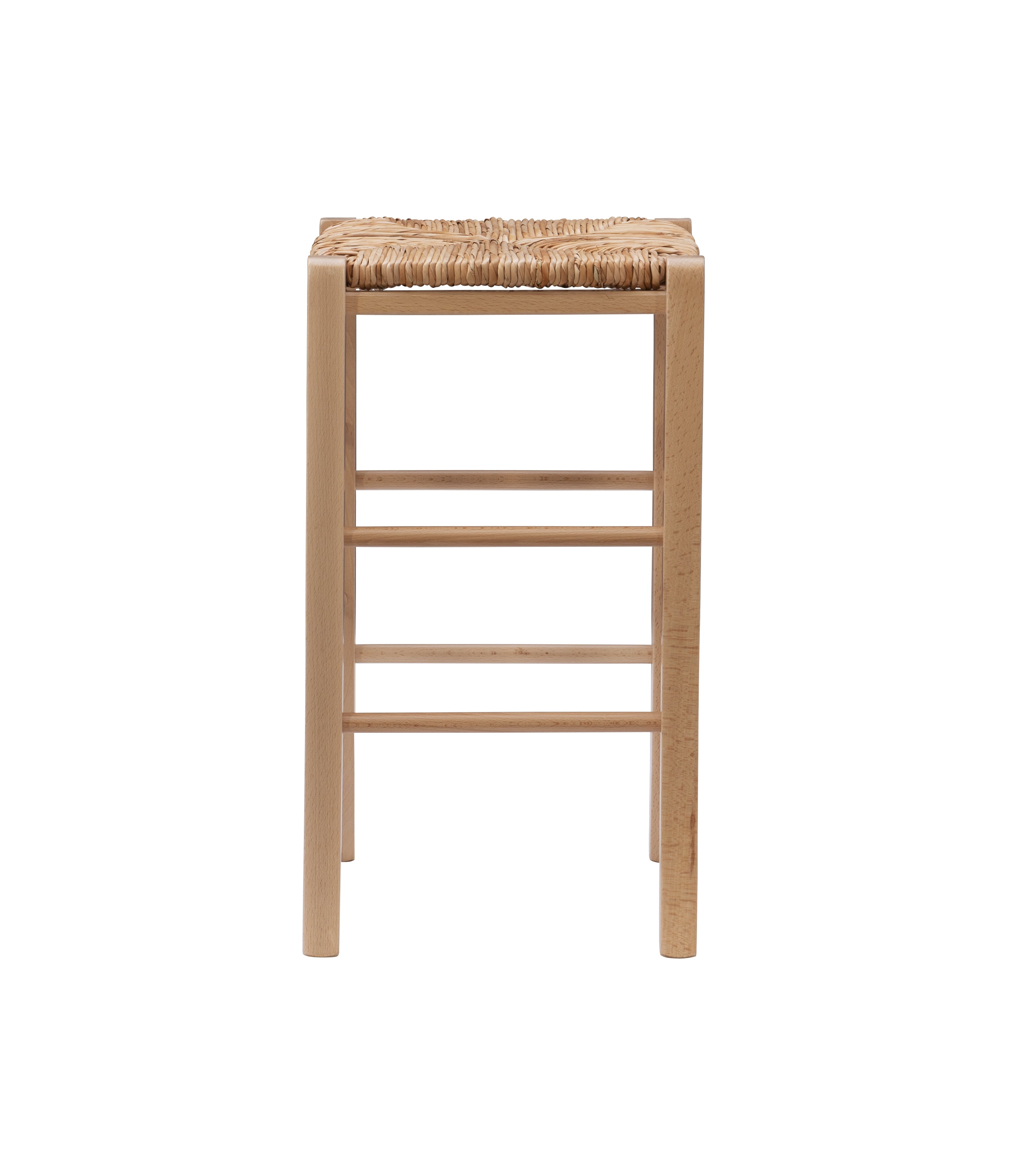 Linon Ivica 24.4" Backless Counter Stools, Set of 2, Natural with Handwoven Rush Seat - Image 3