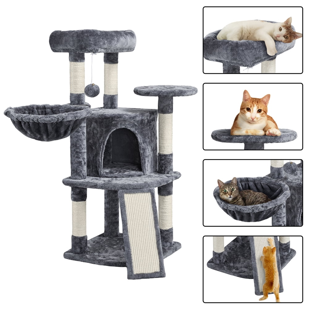 Renwick 37″H Big Condo Cat Tree with Scratching Post for Kittens,Dark Gray - Image 9