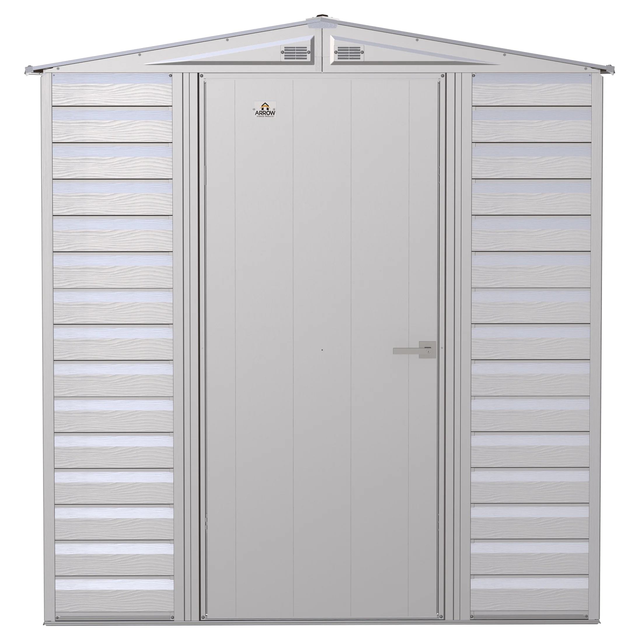 Arrow Select 6 x 7 x 7 ft Flute Grey Steel Storage Shed - Image 4