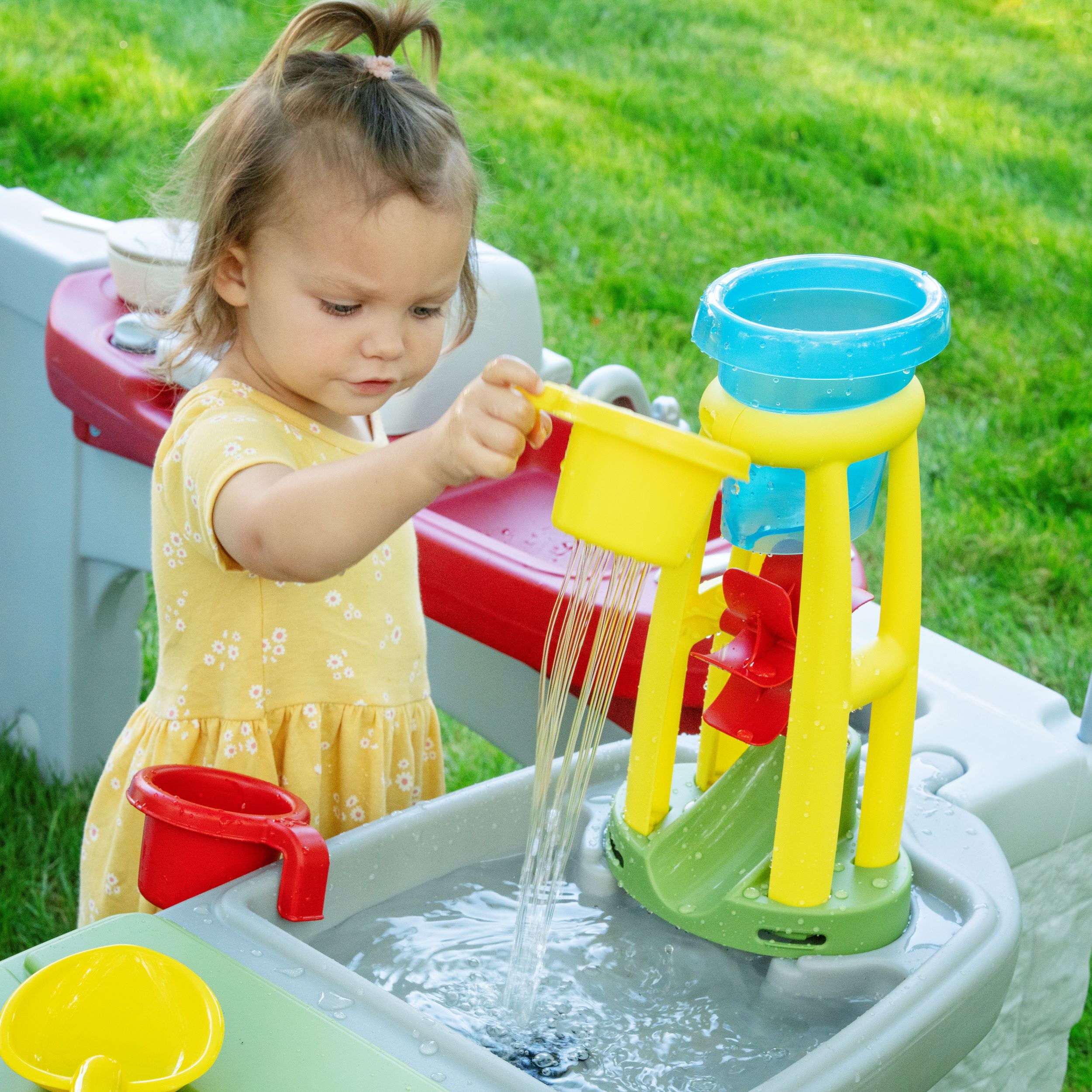 Step2 All Around Play Pavilion Gray Kids Plastic Playhouse for Outdoor Fun Ages 2 Years Plus - Image 3