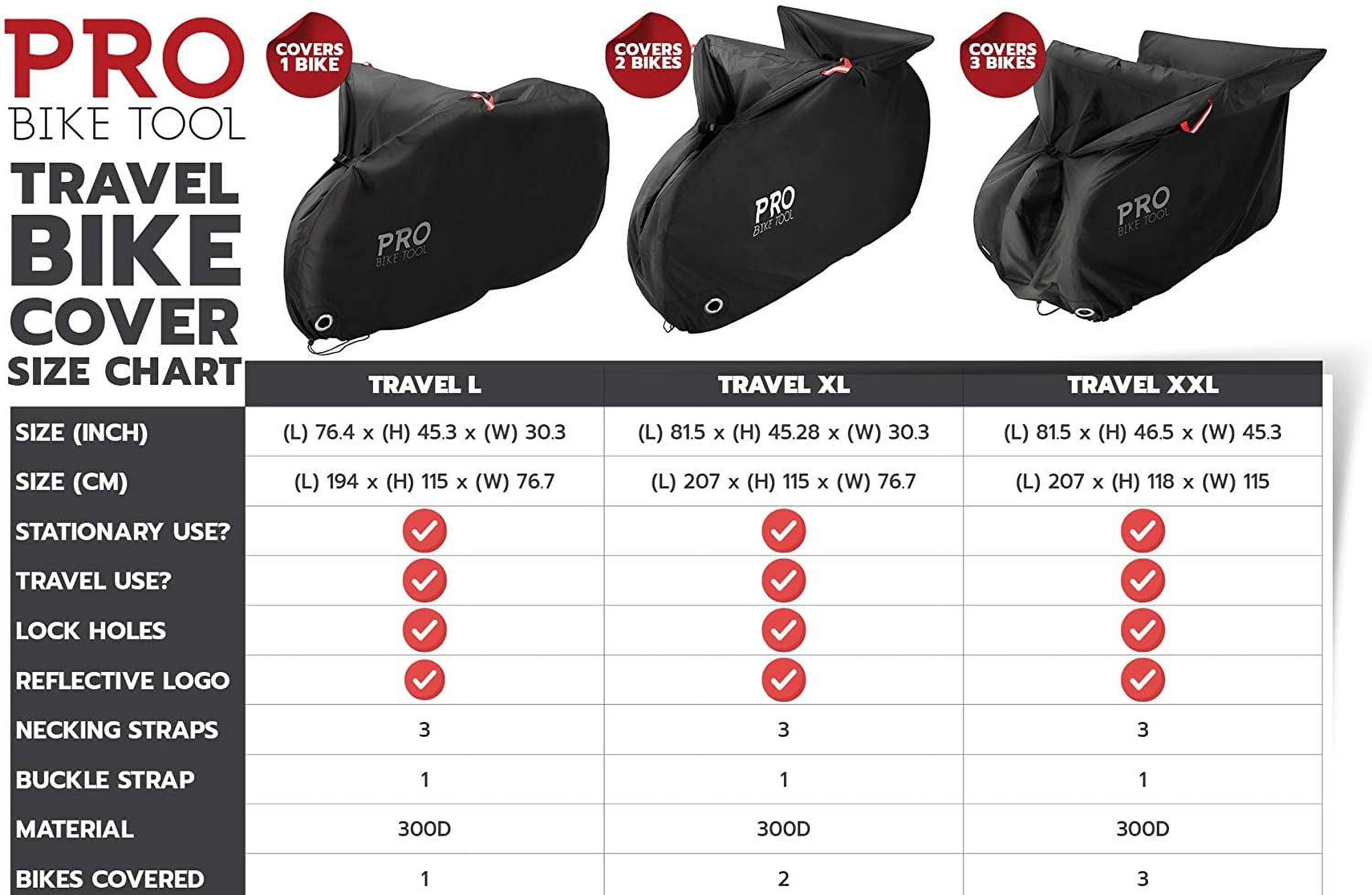 PRO BIKE TOOL Bike Cover Travel Size For Outdoor Storage (Large) - Image 3