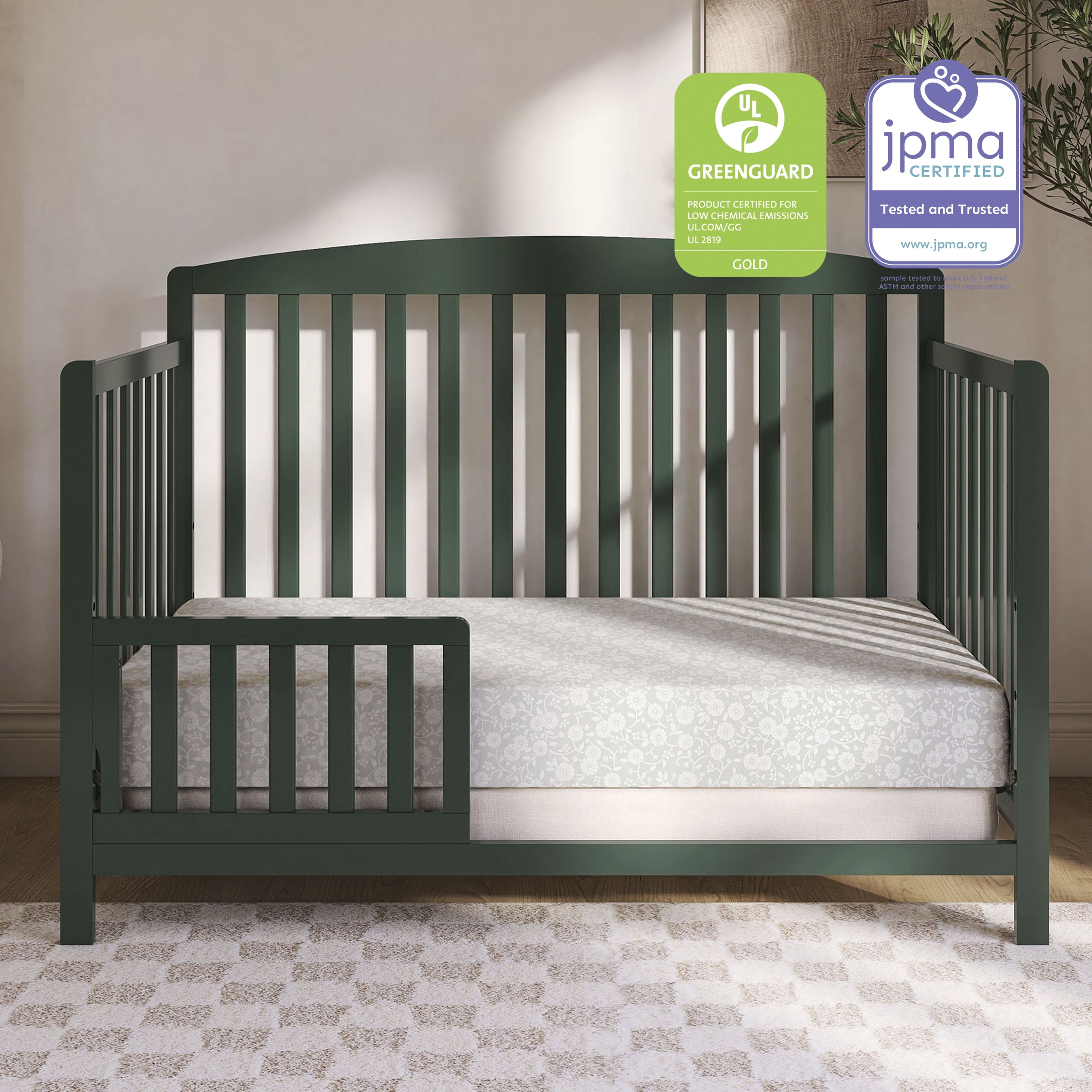 Dream on Me Orthopedic Firm Fiber Dual-Sided Crib & Toddler Mattress, Greenguard Gold Certified, 15 Years Warranty, Grey Embossed - Image 3