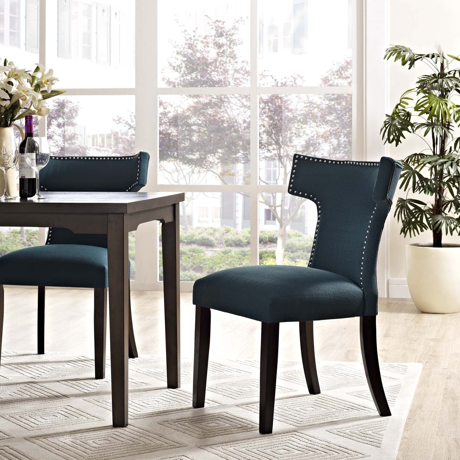 Modway Curve Upholstered Dining Side Chair, Multiple Colors - Image 4