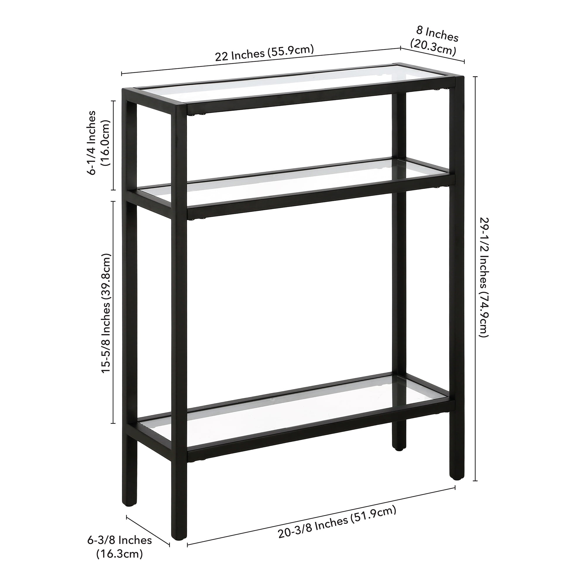 Evelyn&Zoe Sivil 22" Wide Rectangular Console Table, Blackened Bronze - Image 4