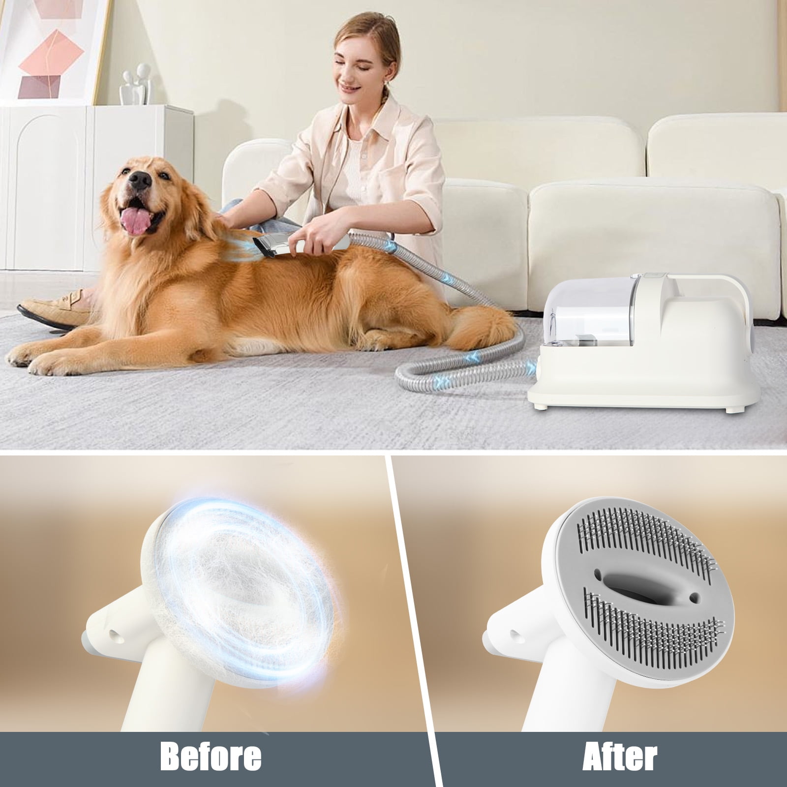 Nanafrog Dog Grooming Kit &Vacuum Pet Grooming Vacuum with 12kPa Maximum Suction Power, 1.4L - Image 4