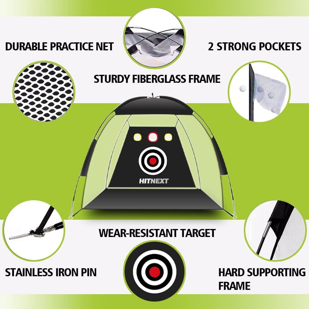 Hitnext Golf Practice Nets , Golf Hitting Net Training with Turf, Target Pockets for Outdoor Yard - Image 5