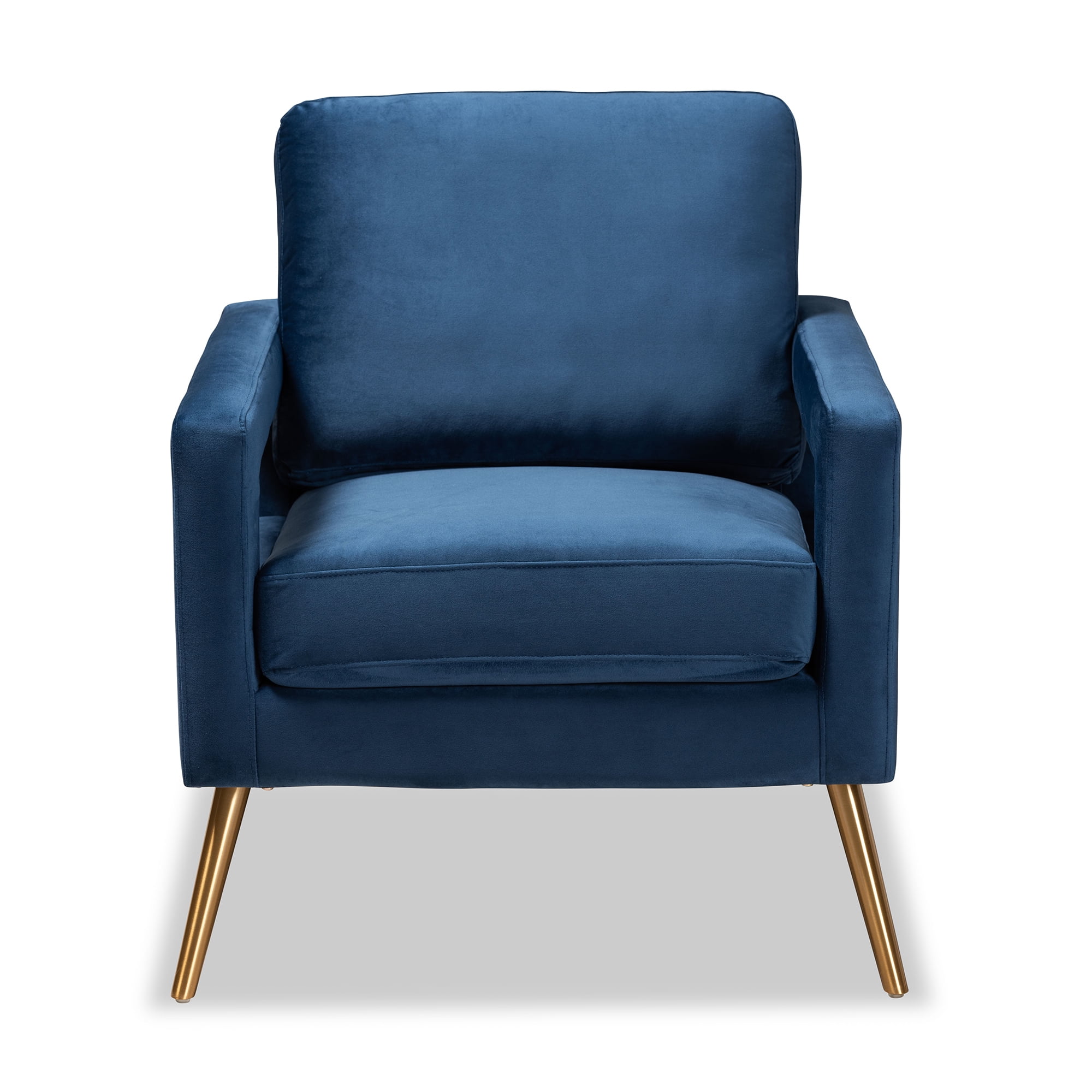 Baxton Studio Leland Wingback Chair, Navy Blue - Image 4