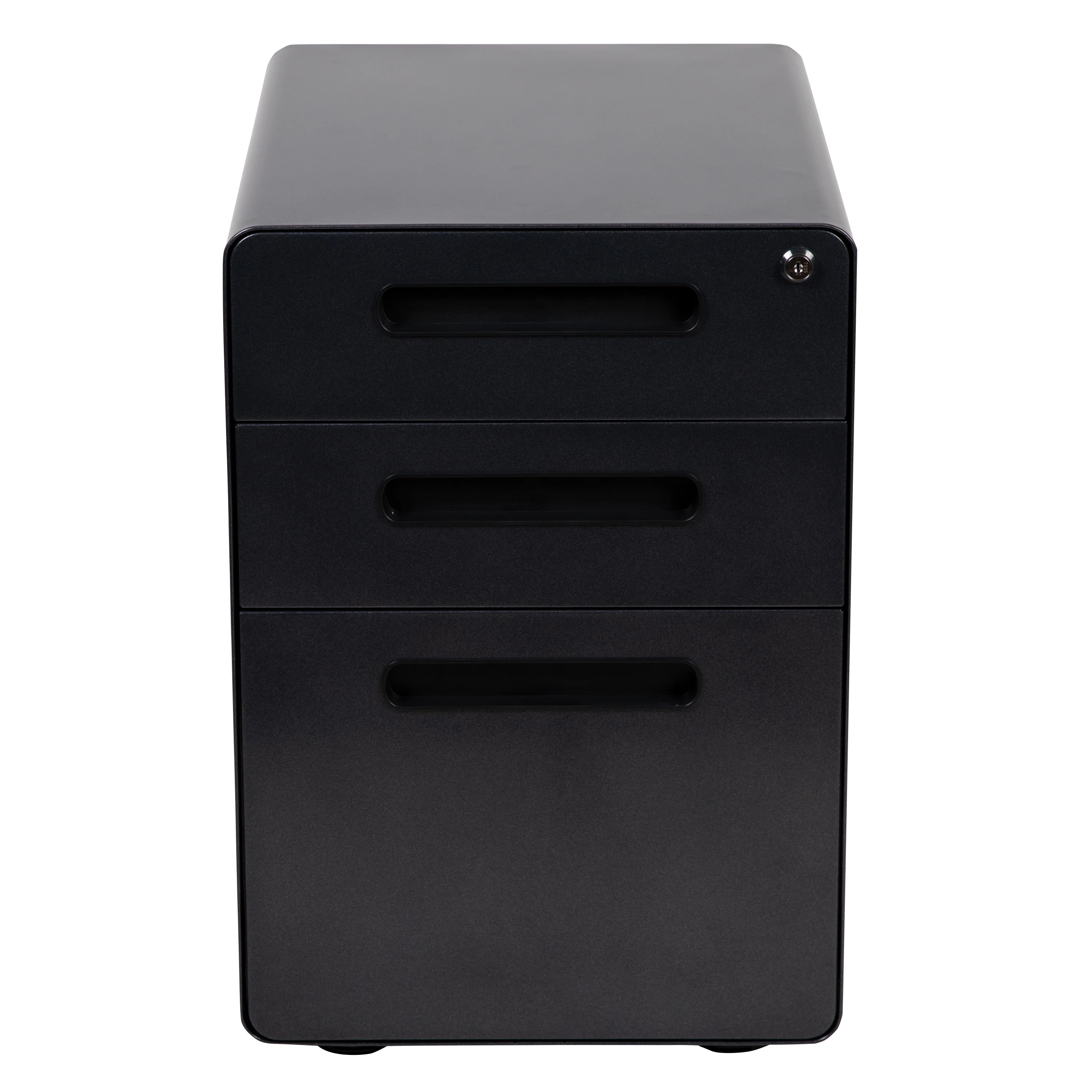 Flash Furniture Wren Ergonomic 3-Drawer Mobile Locking Filing Cabinet with Anti-Tilt Mechanism and Hanging Drawer for Legal & Letter Files, Black - Image 14
