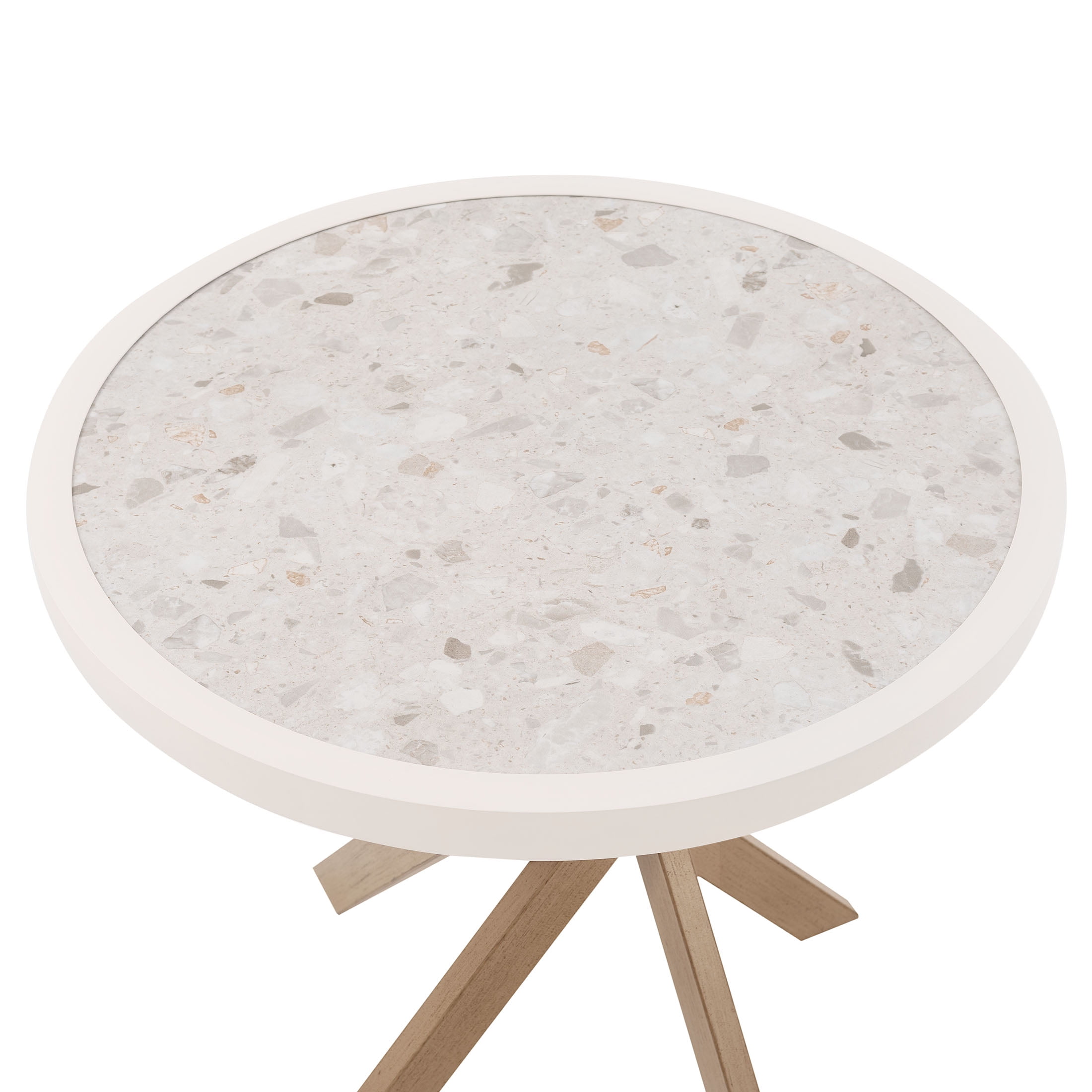 Better Homes & Gardens Paige 27" Round Outdoor Tile Top Bistro Table, White - Image 6