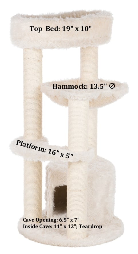 TRIXIE Baza Junior Jute & Plush 3-Level 39" Cat Tower, Scratching Posts and Condo, Cream - Image 7