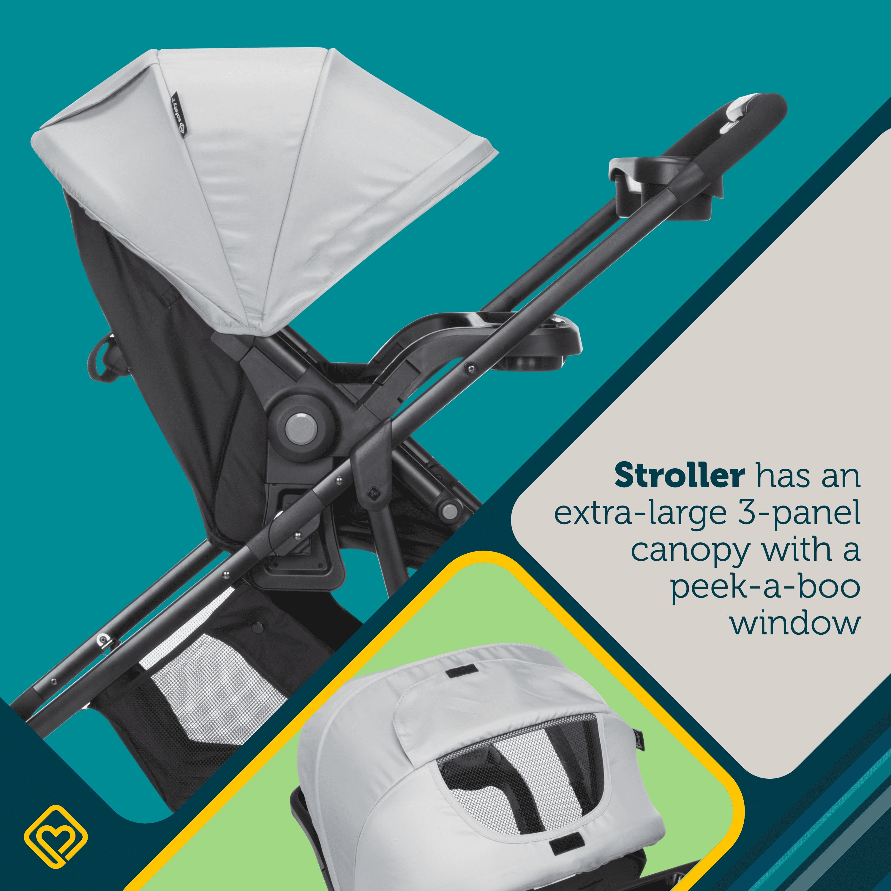 Safety 1st Grow and Go Sprint Modular Travel System Stroller with Rear-Facing Infant Car Seat, Whisper Grey, Toddler, Unisex - Image 9