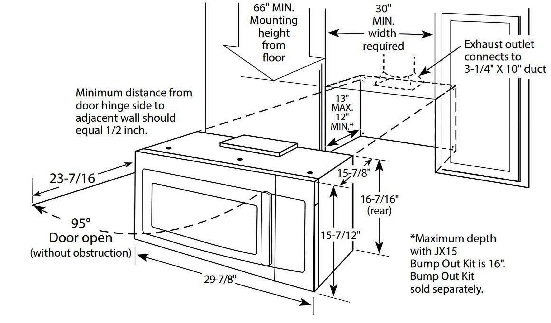 GE® 1.6 Cu. Ft. over-The-Range Microwave oven, Model JVM3162RJSS in Stainless Steel. - Image 2