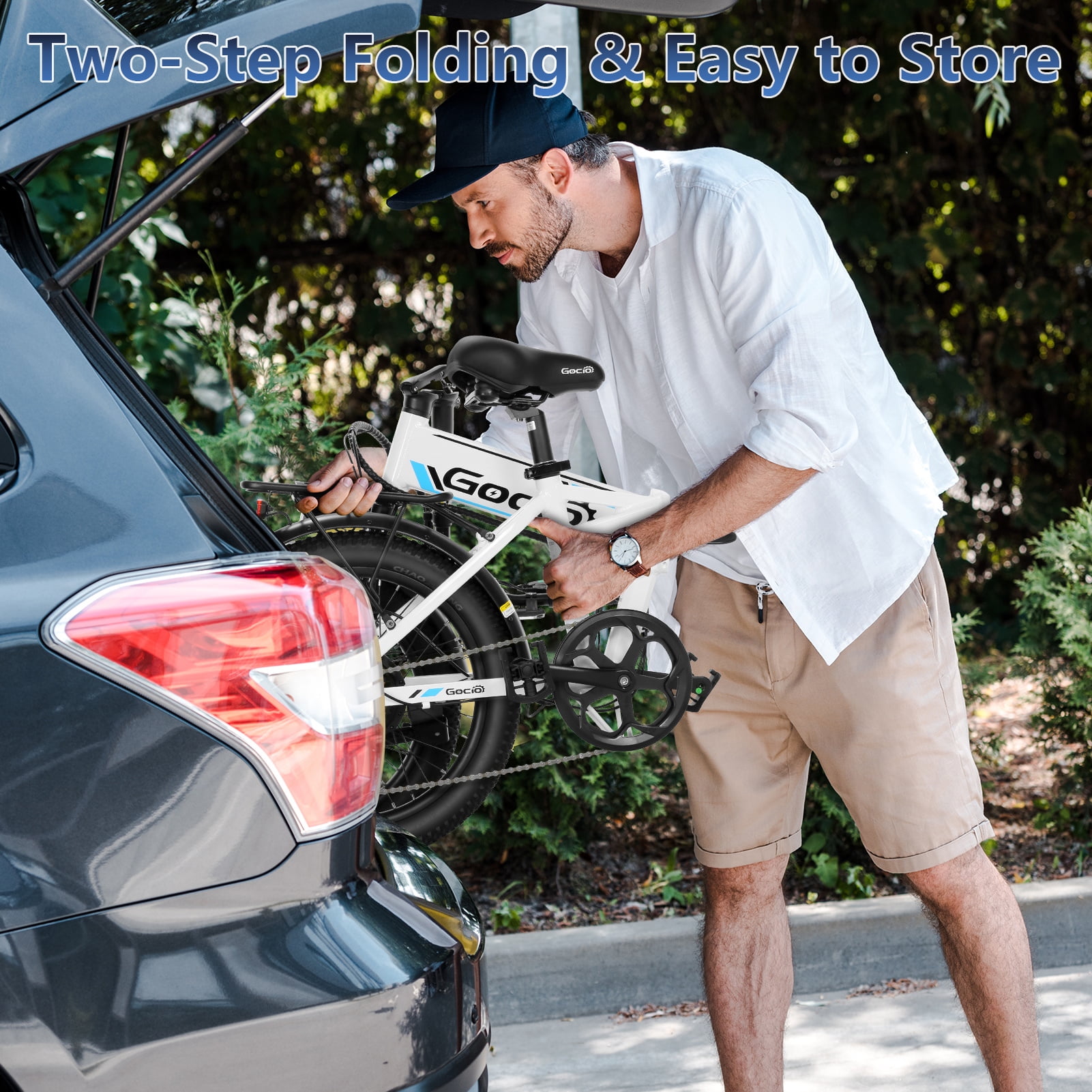 Gocio Foldable Electric Bike for Adults, Peak 750W Electric Mountain Bicycles, 20" * 2.4" Fat Tire Electric Bicycle, 375Wh 48V Removable Lithium-Ion Battery,Urban Commuter Ebike Man Woman UL2849 - Image 5