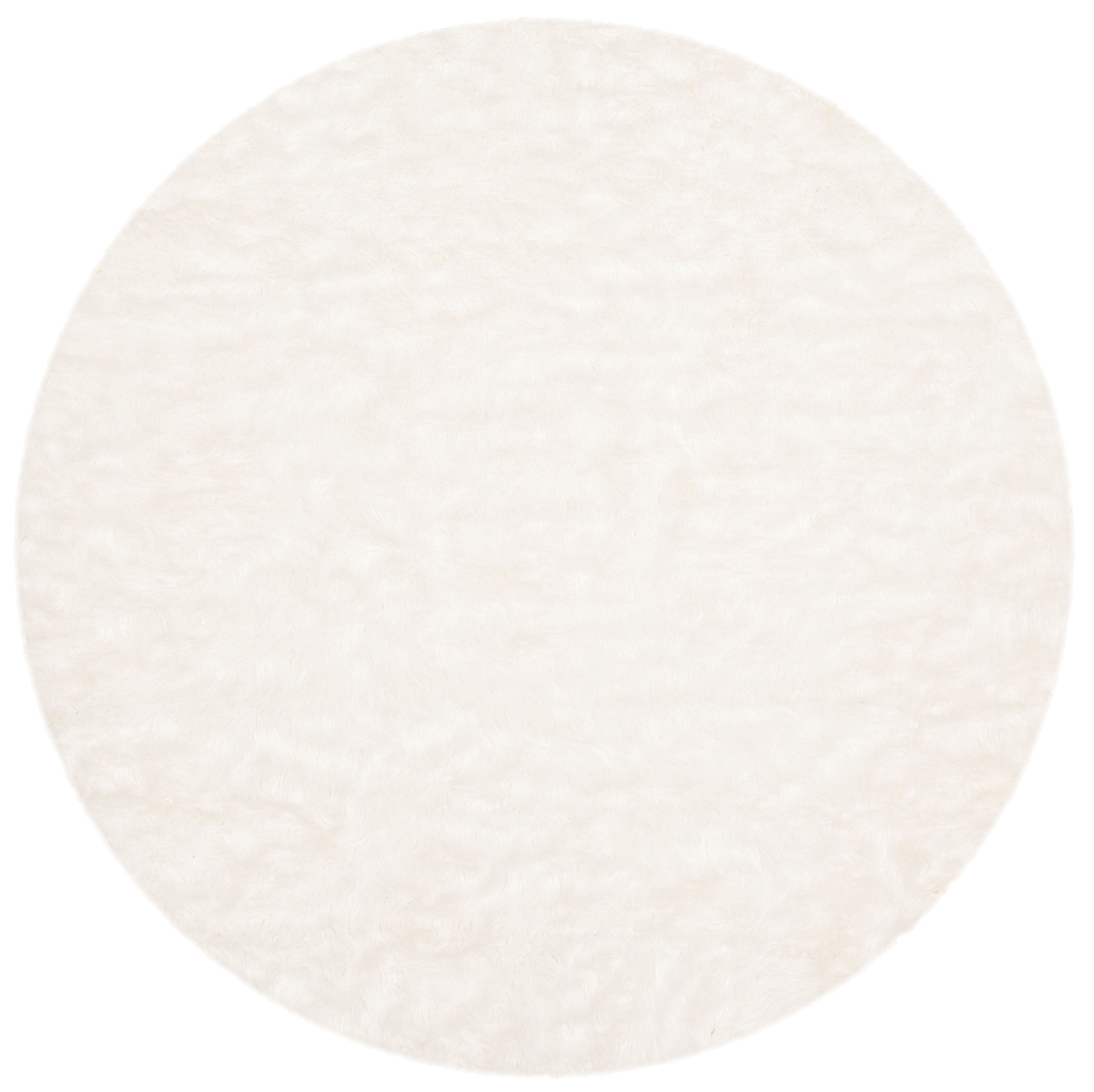 Safavieh Faux Sheep Skin Vesna Solid Area Rug, Ivory, 4' x 4' Round - Image 8