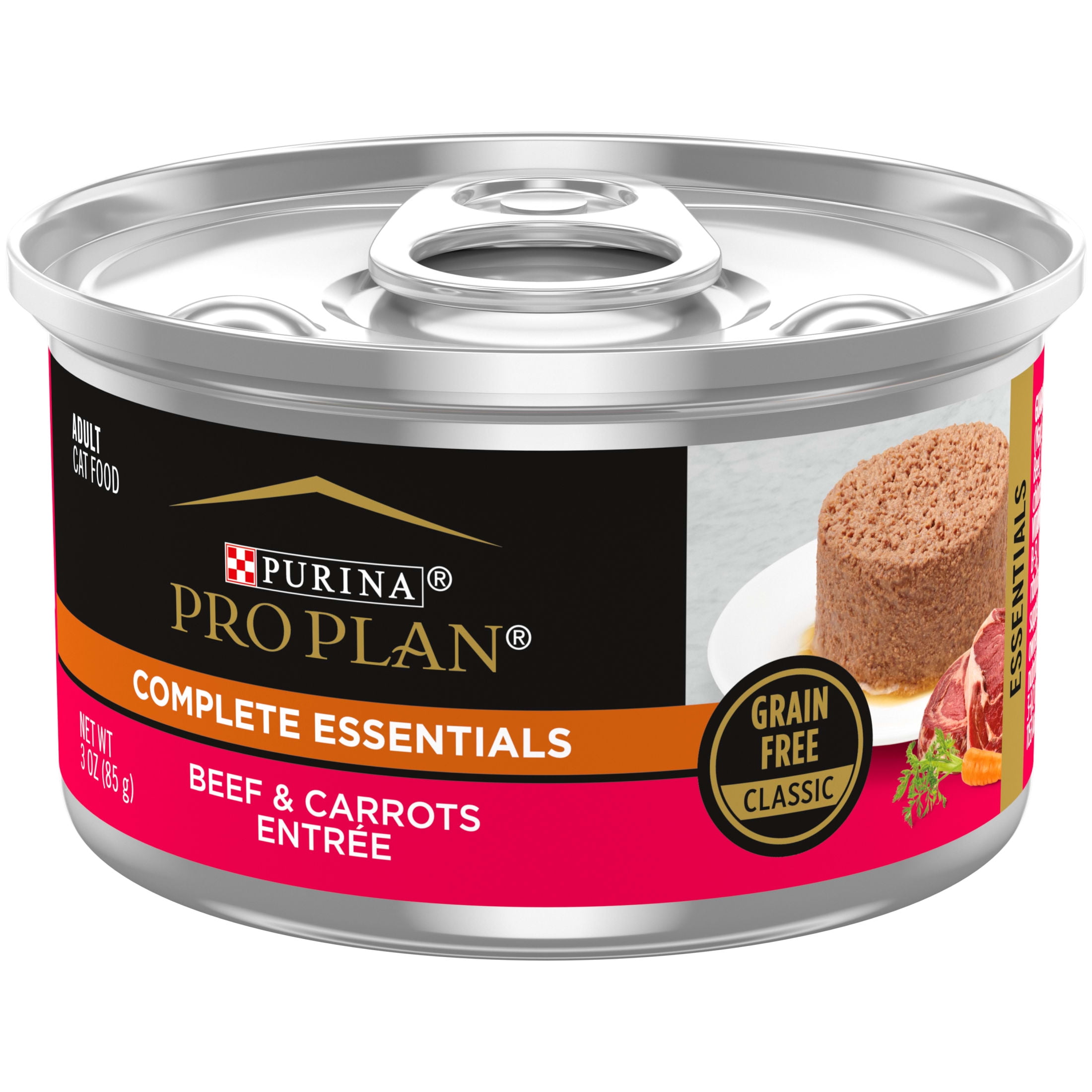 (2 pack) Purina Pro Plan Complete Essentials, Grian Free Beef, Wet Cat Food,3 oz Cans, 24 Pack - Image 2
