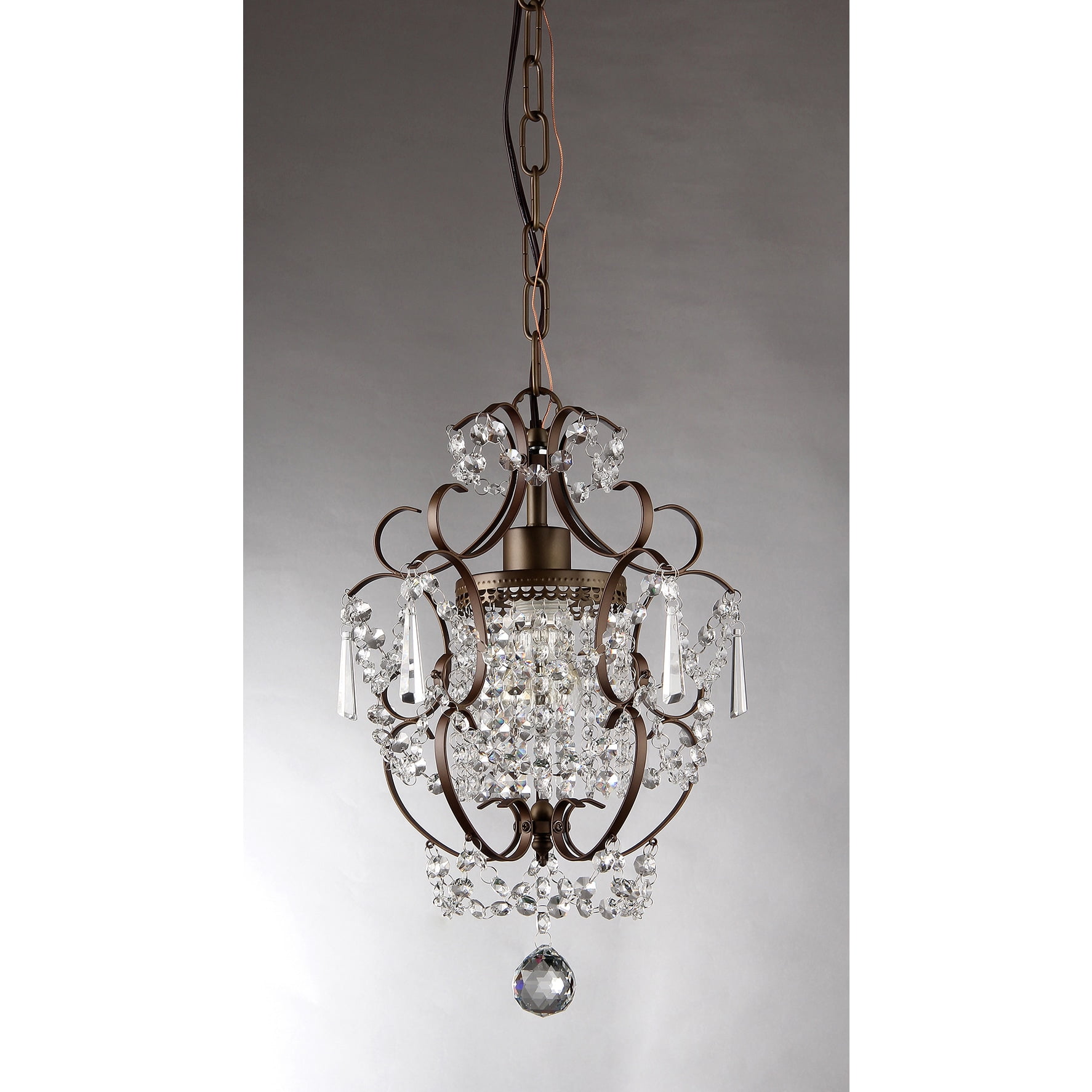 Rosalie 1-light Antique Bronze 11-inch Crystal Chandelier - Image 2