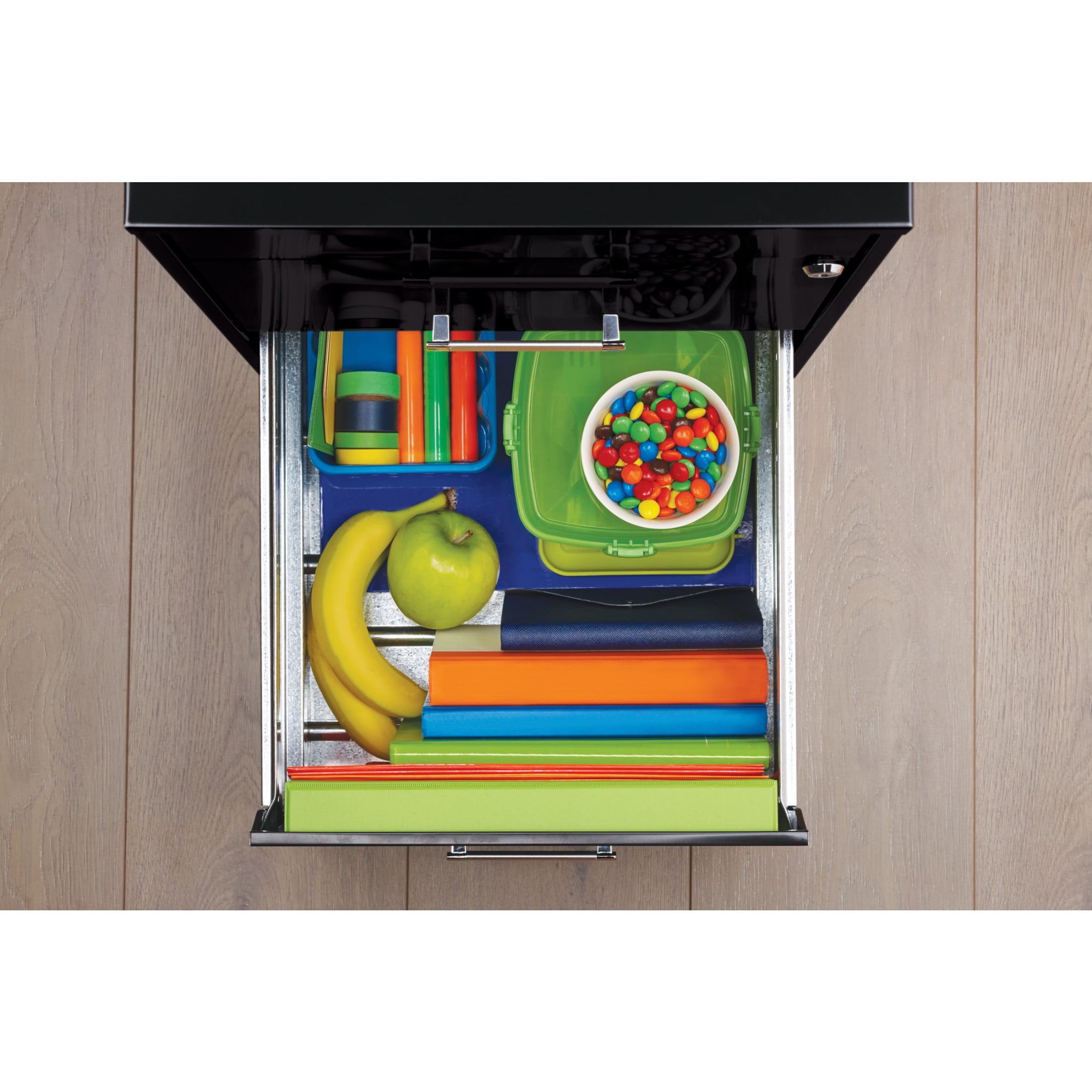 Space Solutions 3 Drawer Letter Width Vertical File Cabinet with Pencil Drawer, Black - Image 13