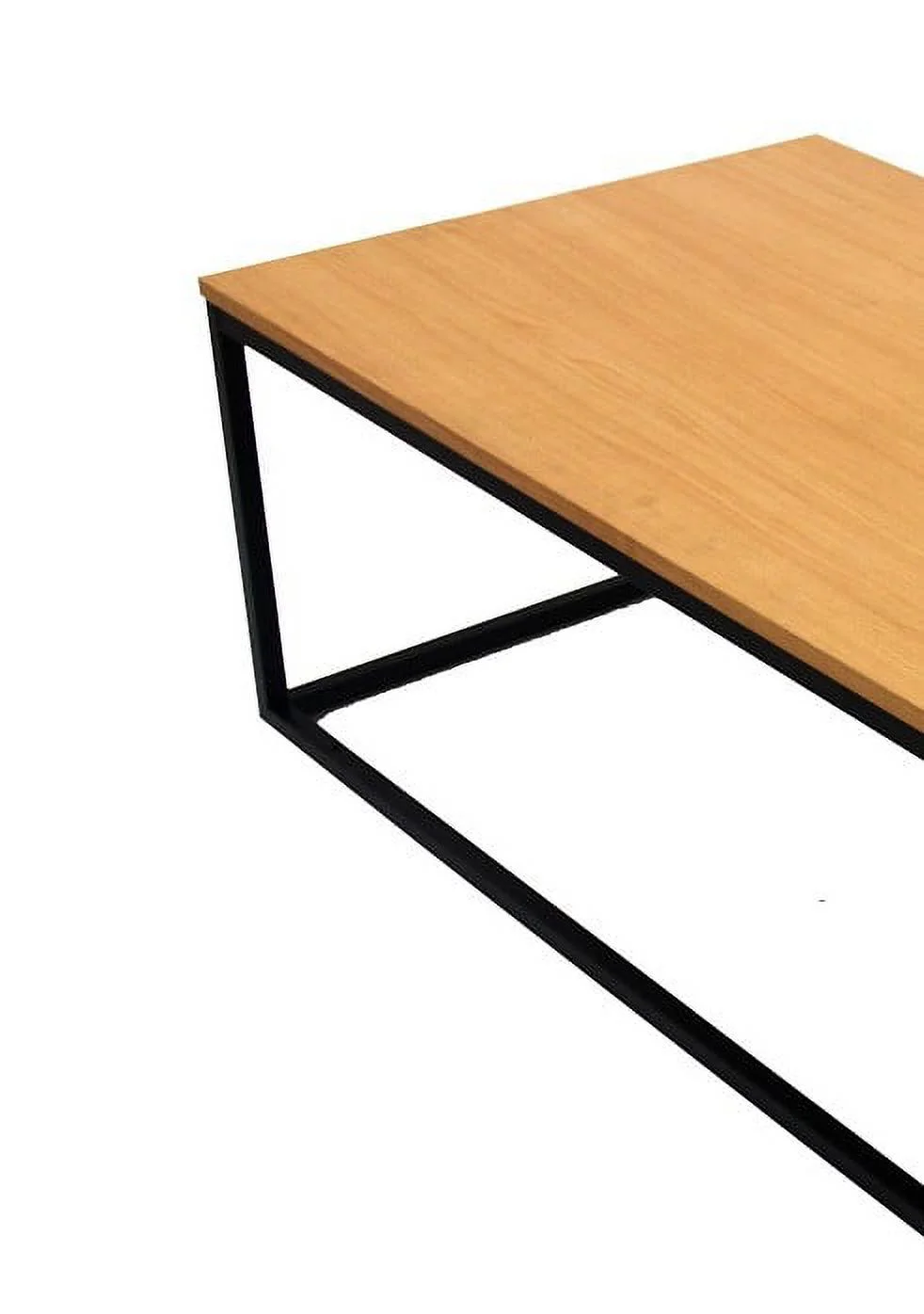 Uspridefurniture Industrial Wood and Metal Rectangle Coffee Table, Natural - Image 2