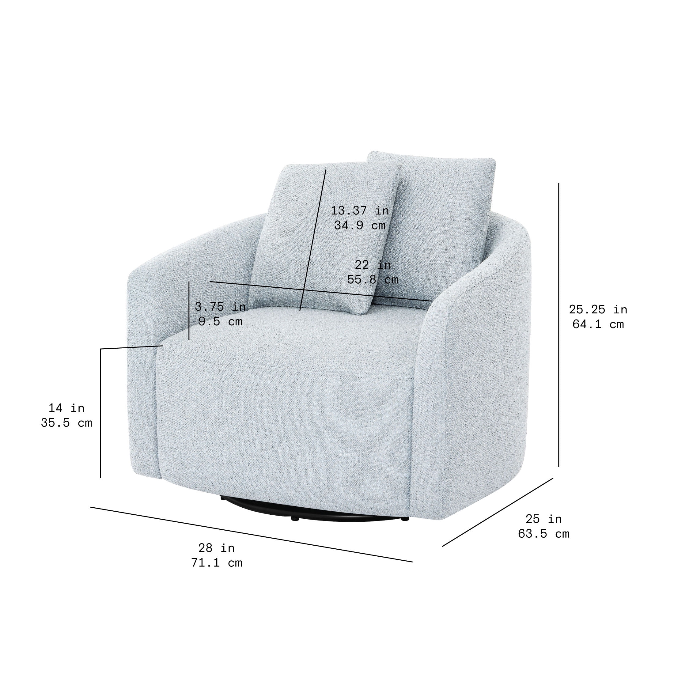 Beautiful Drew Kids Accent Chair by Drew Barrymore, Cornflower Bouclé Fabric - Image 8