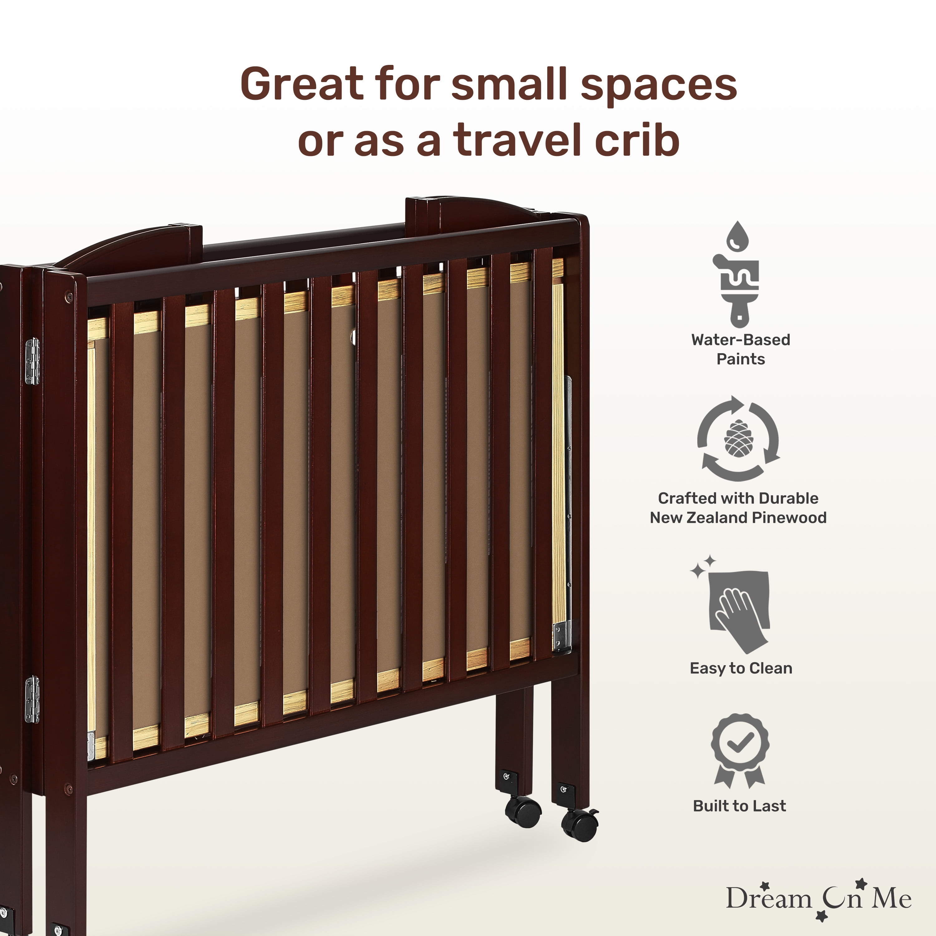Dream On Me 3-in-1 Portable Crib Espresso - Image 2