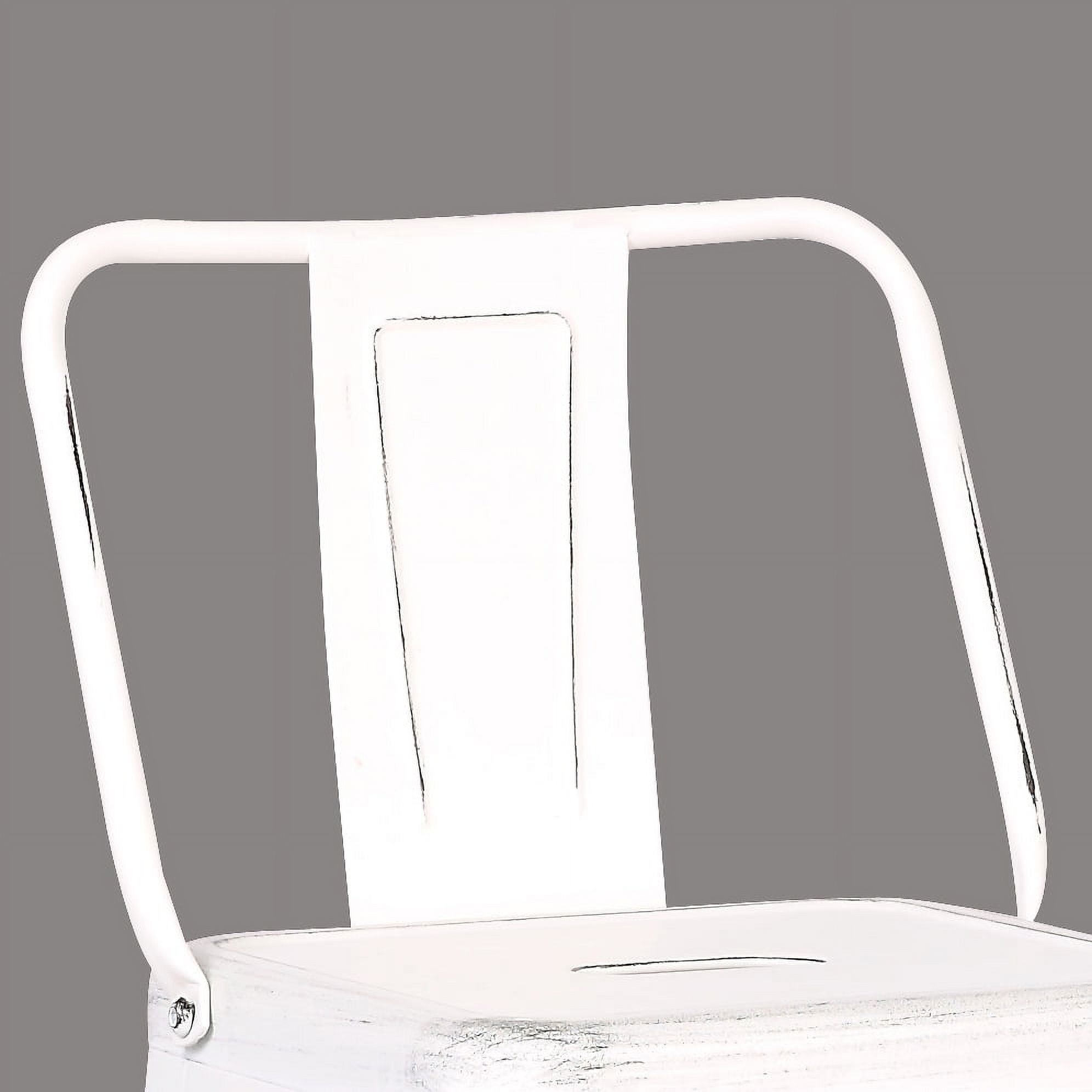 AC Pacific Distressed Metal Barstool with Back, Black, 24 -inch, Set of 2 - Image 3