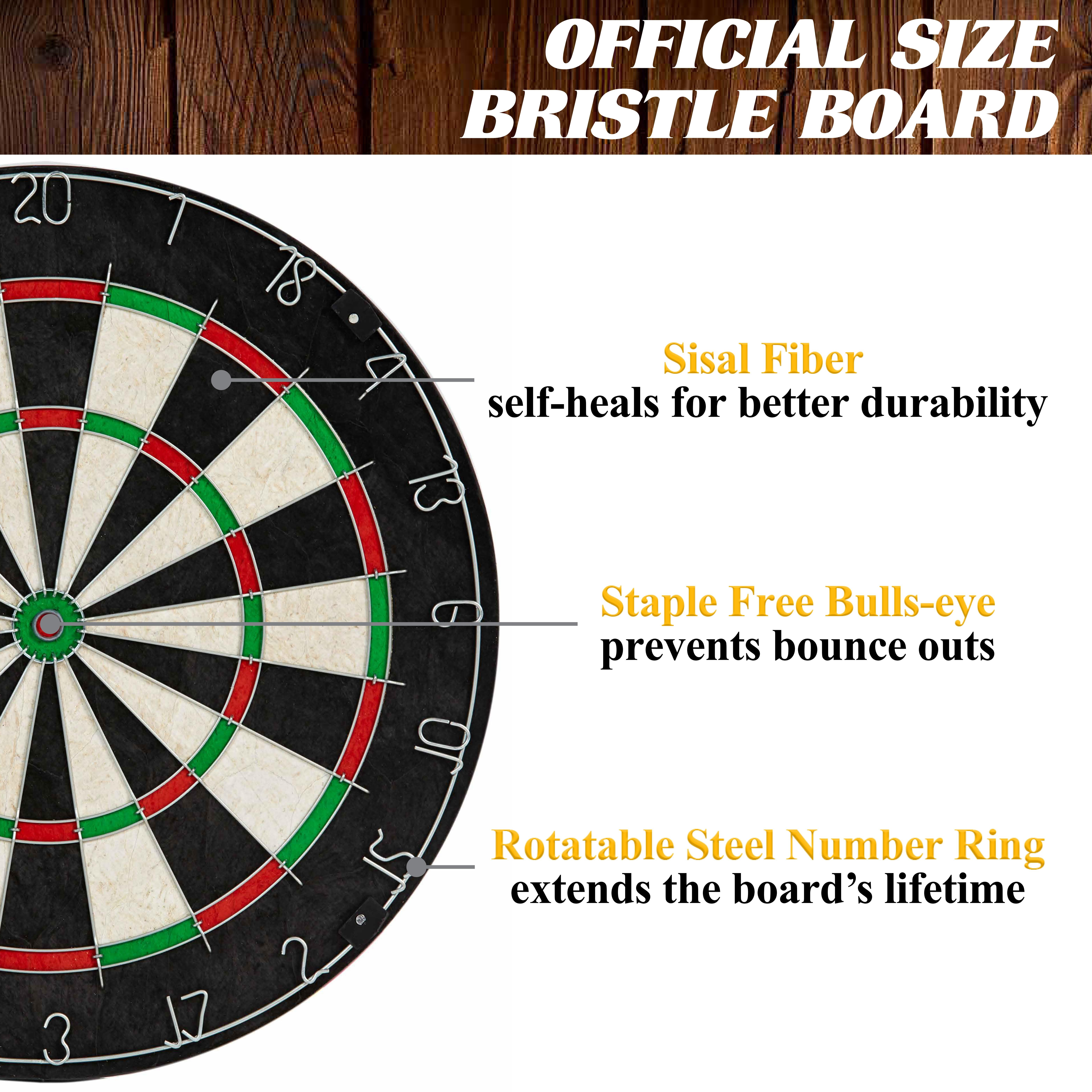 Bristle Dartboard Cabinet Set, LED Lights, Official Size Dart Board, by Barrington Billiards - Image 5